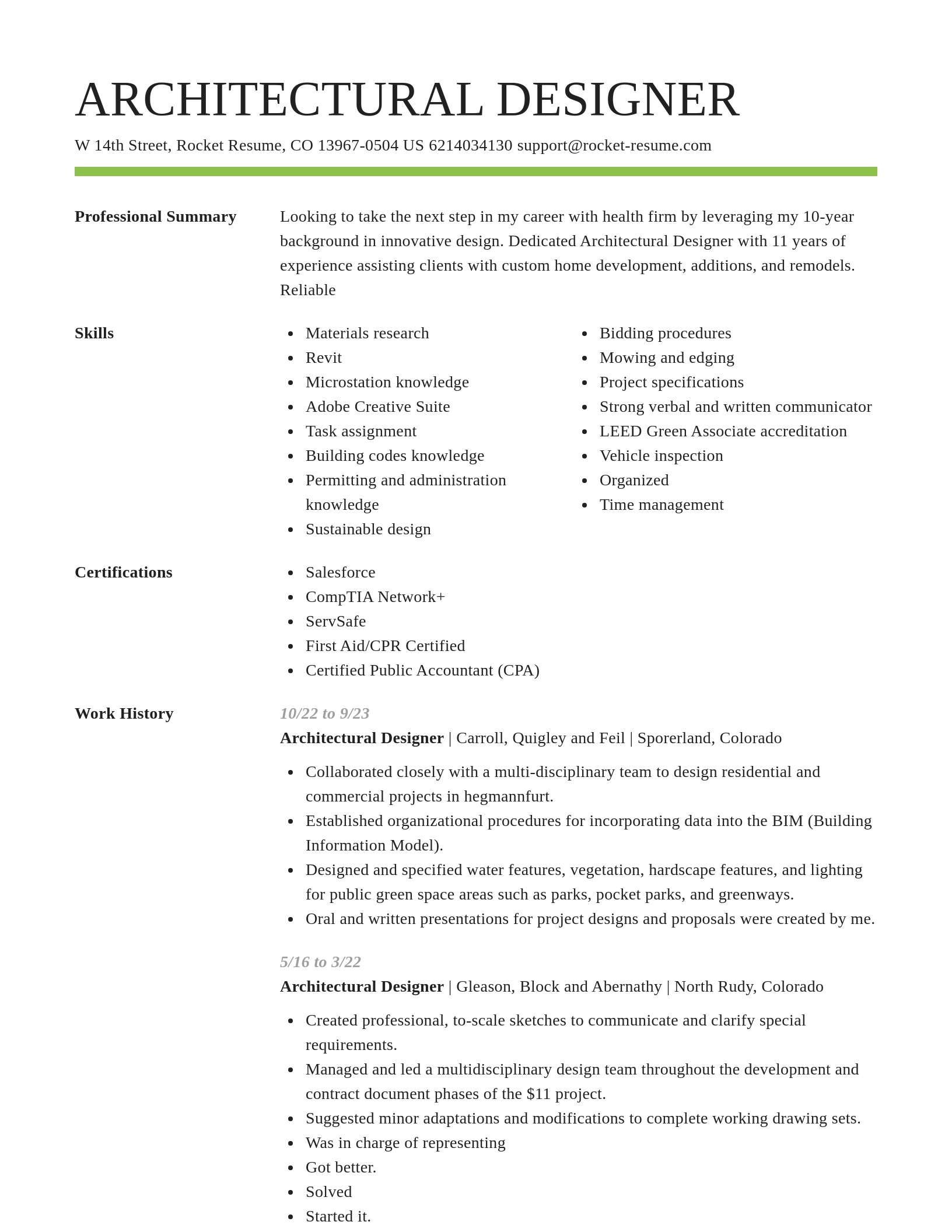 Smart resume template