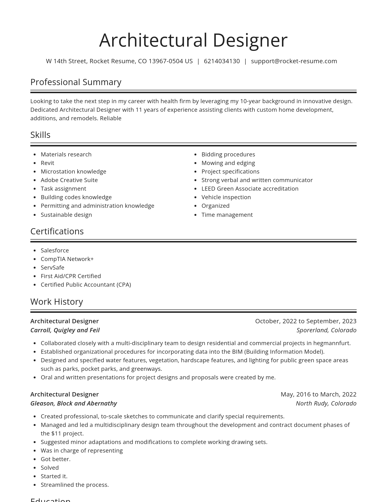 Spotlight resume template
