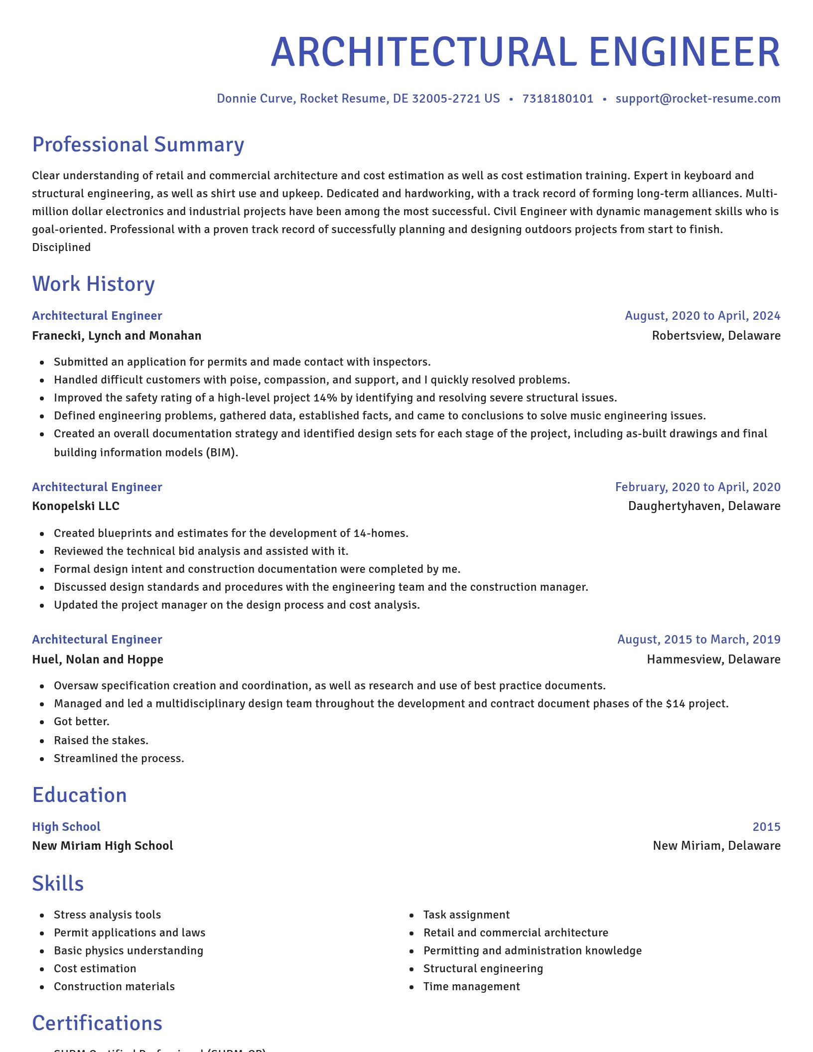 Novel resume template