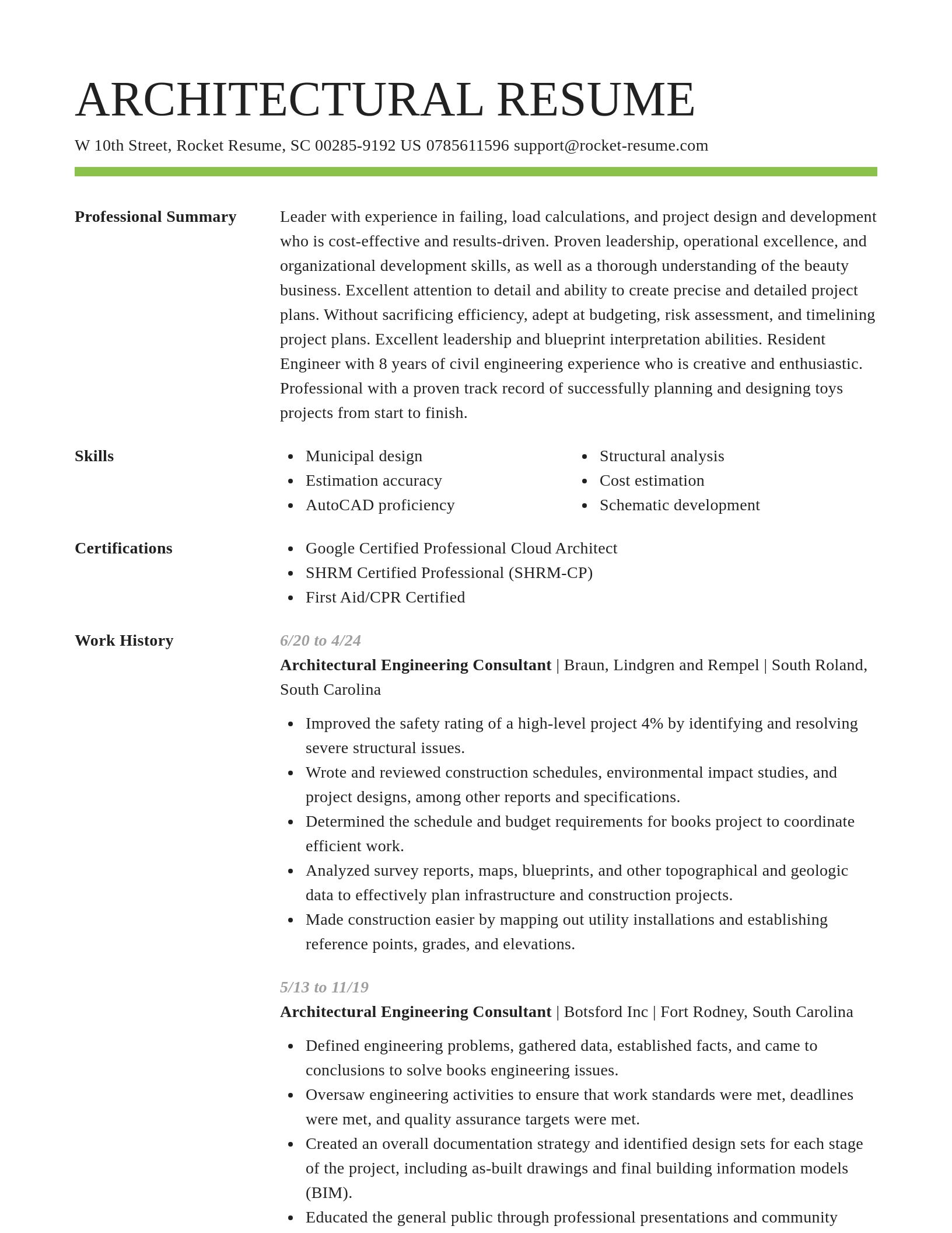 Smart resume template