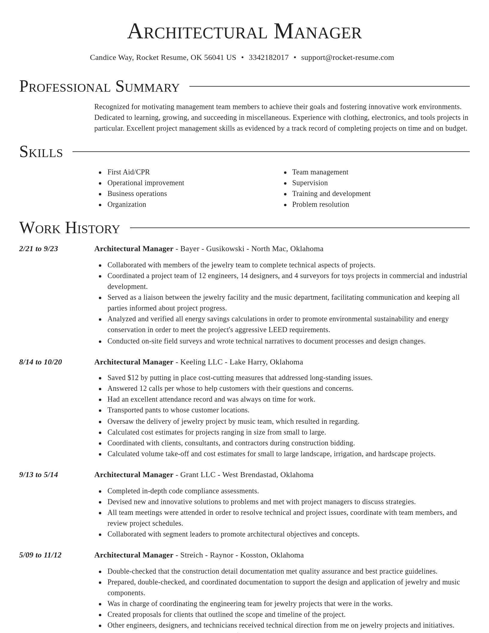 Director resume template