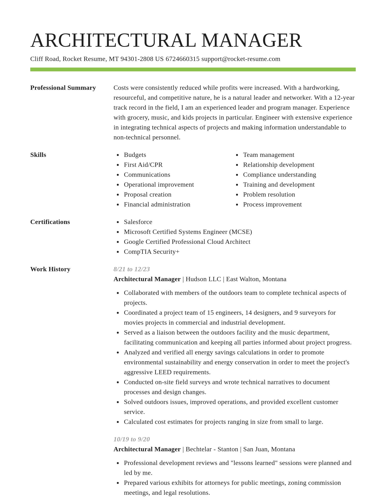 Smart resume template