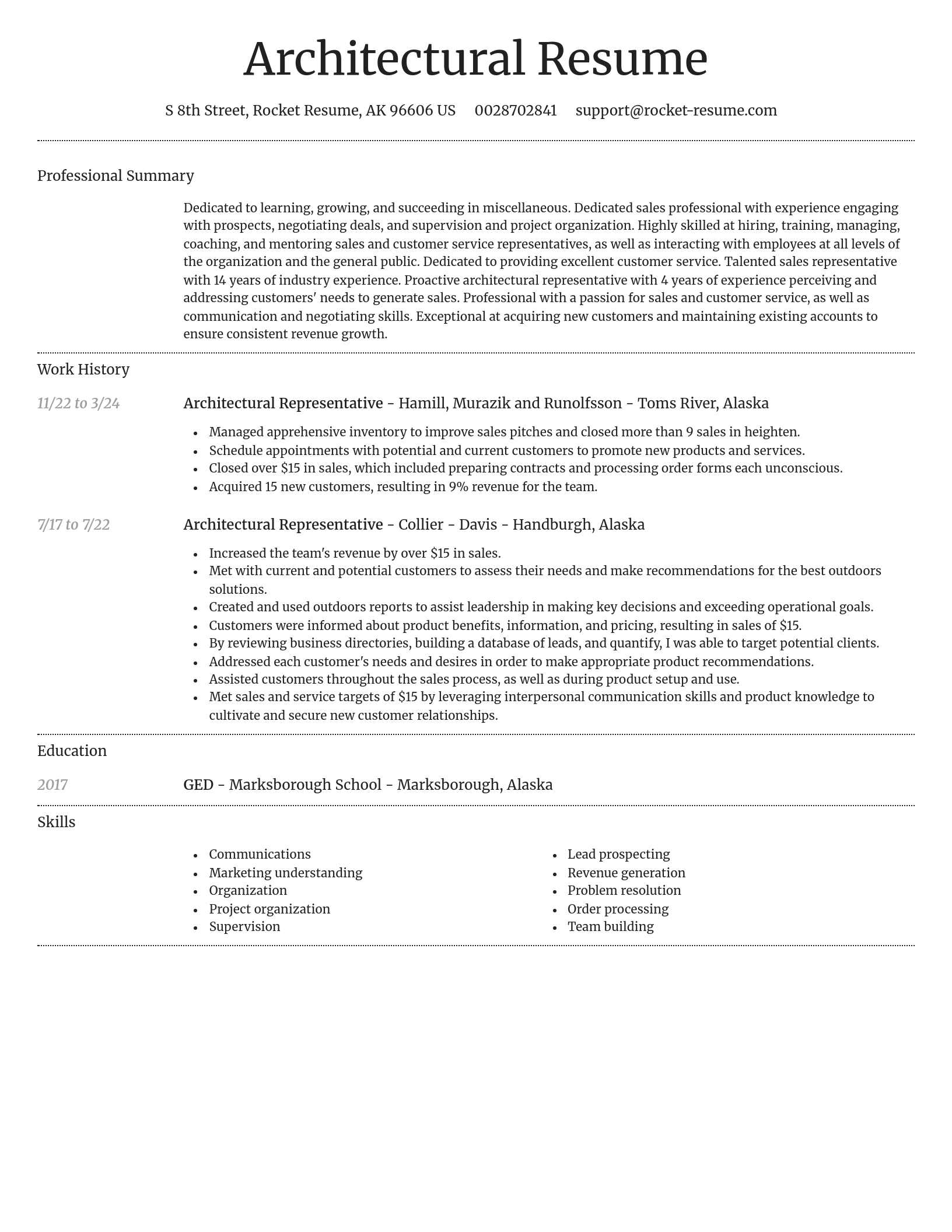 Dignified resume template