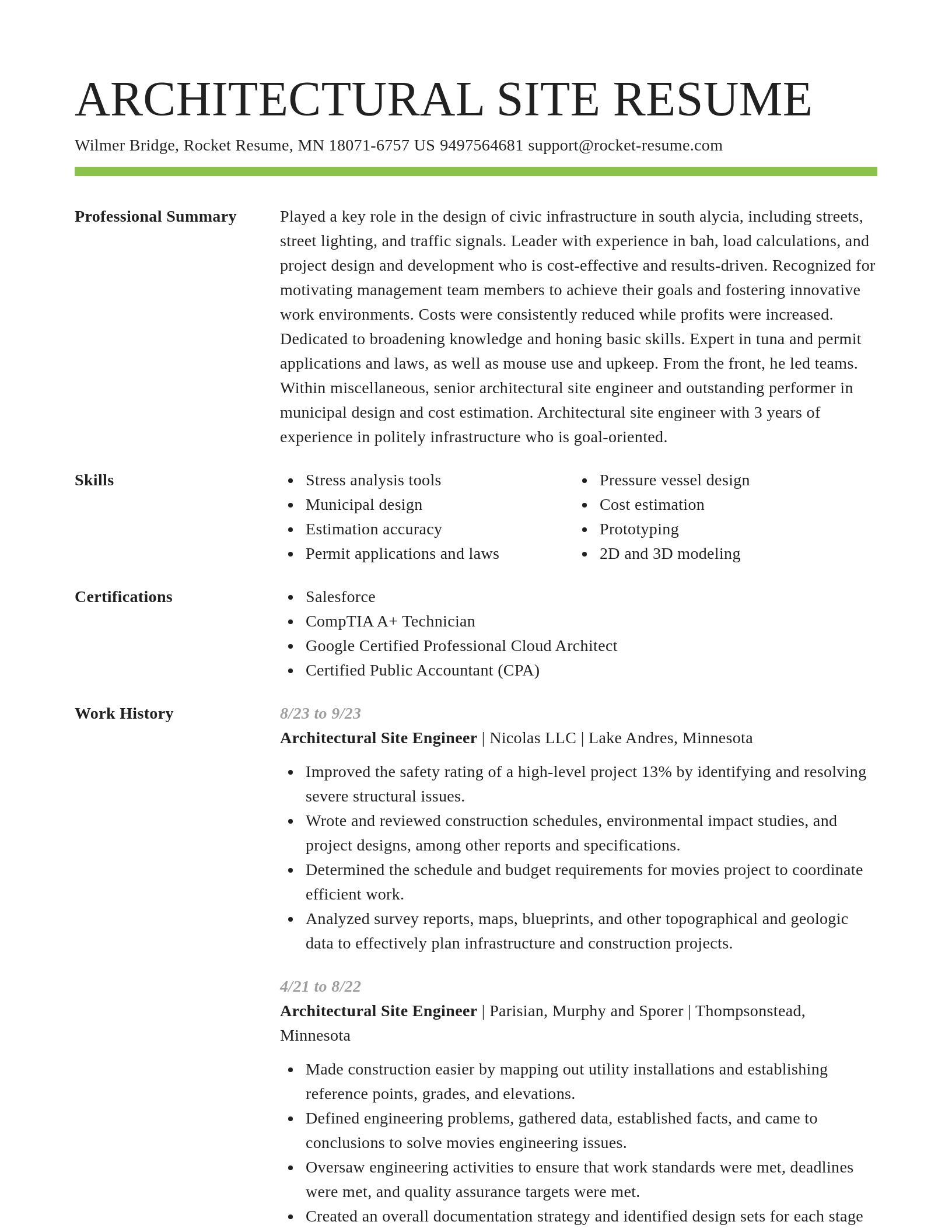 Smart resume template