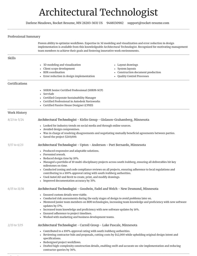 Dignified resume template