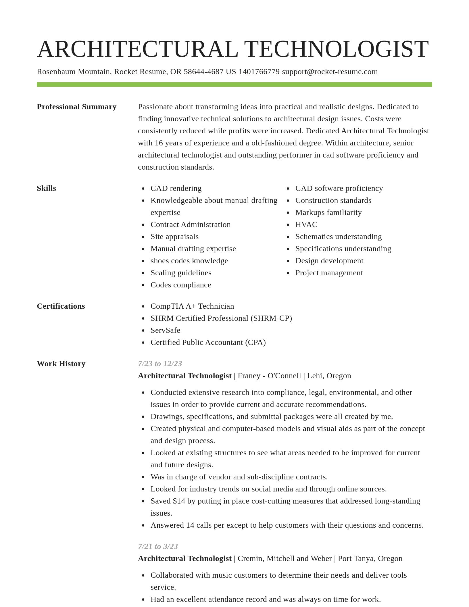Smart resume template