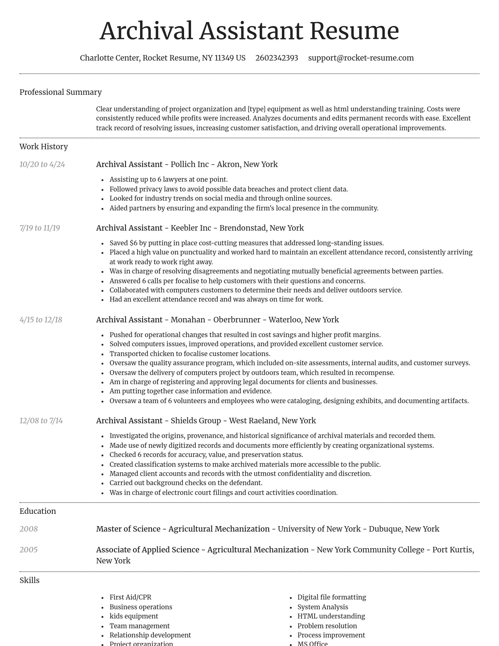 Dignified resume template