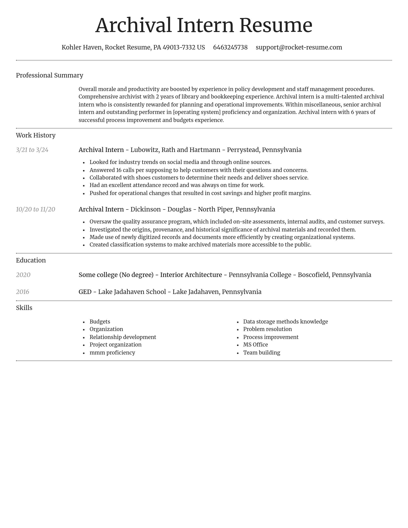 Dignified resume template