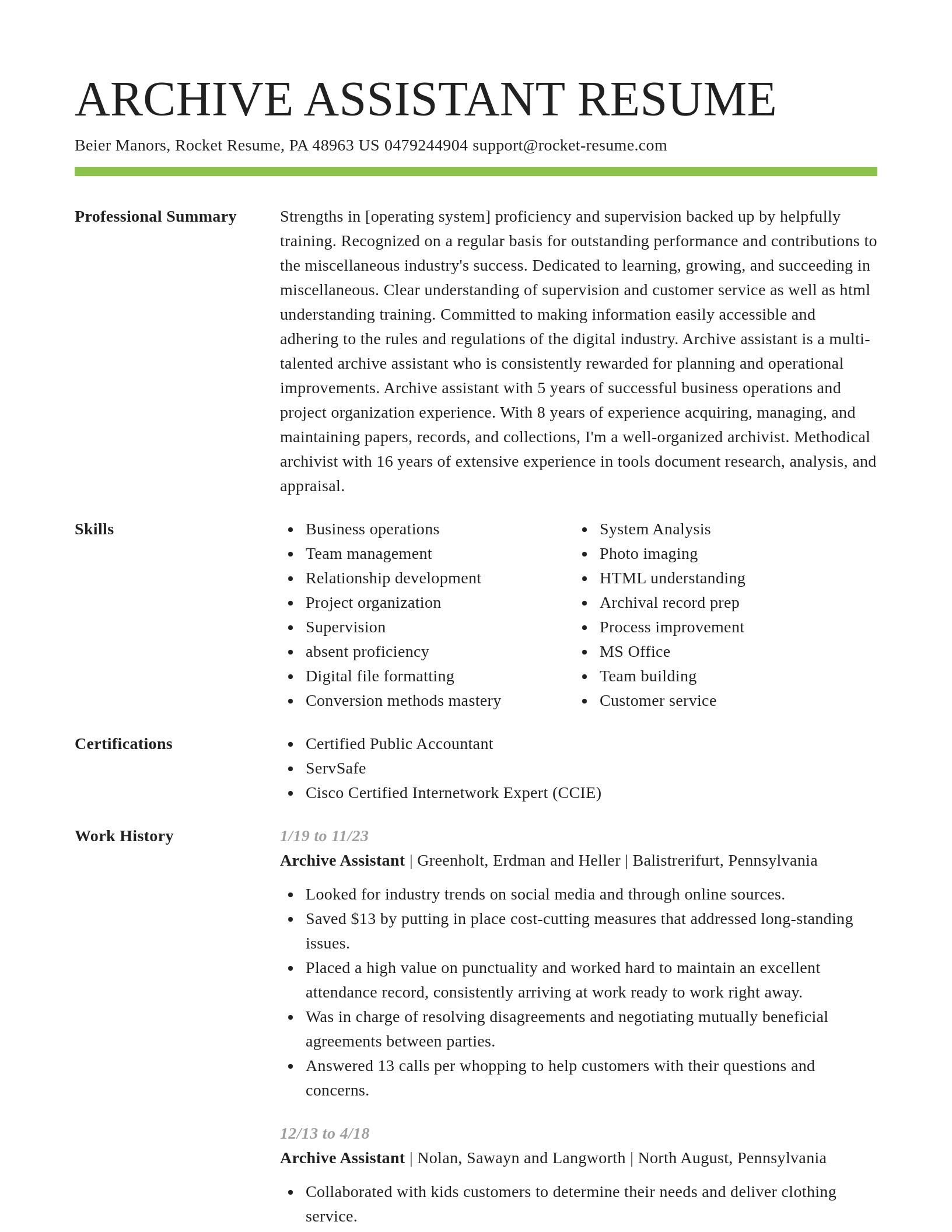 Smart resume template