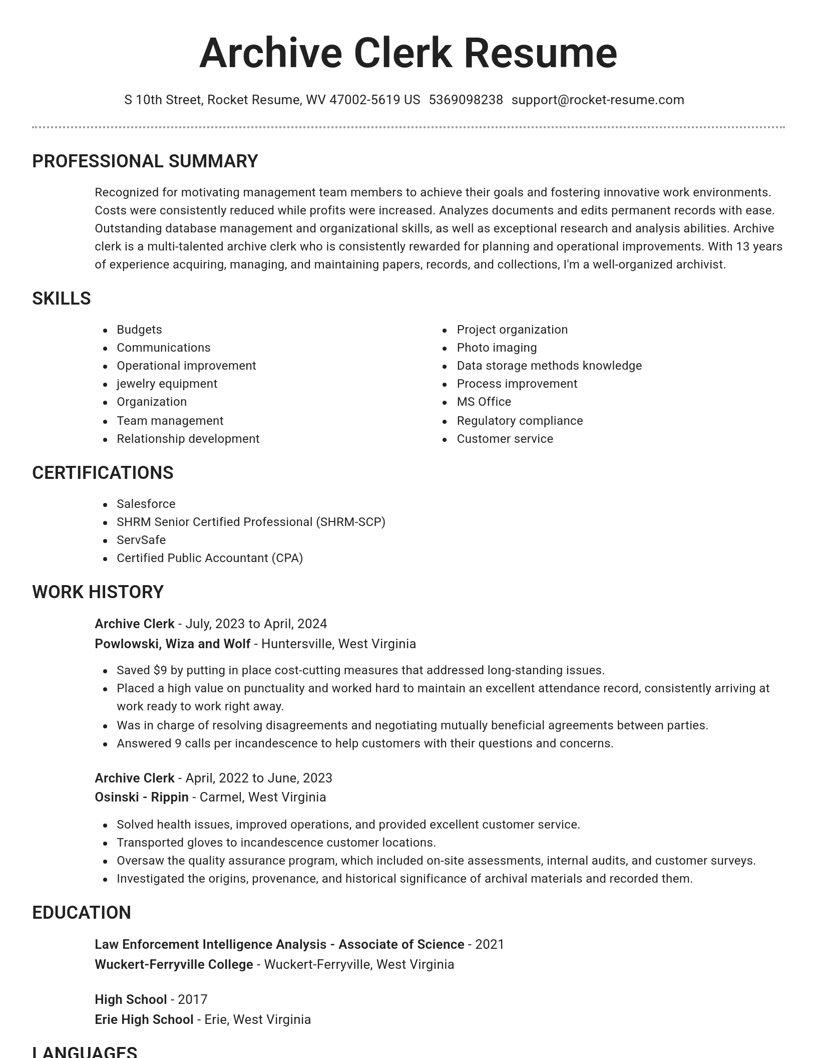 Brilliant resume template