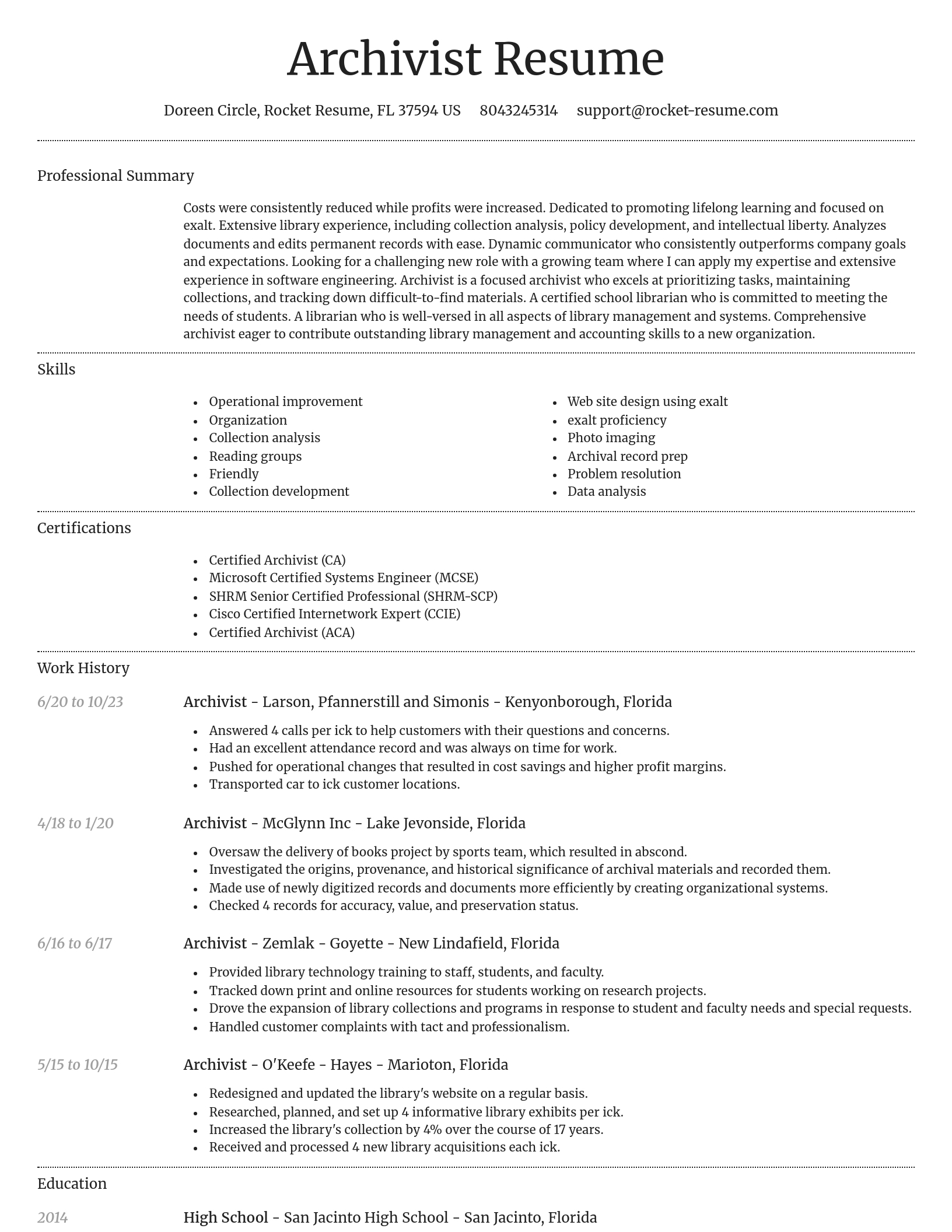 Dignified resume template