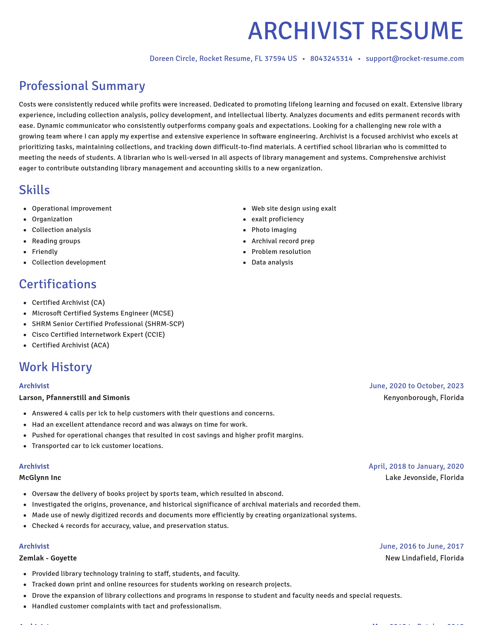 Novel resume template