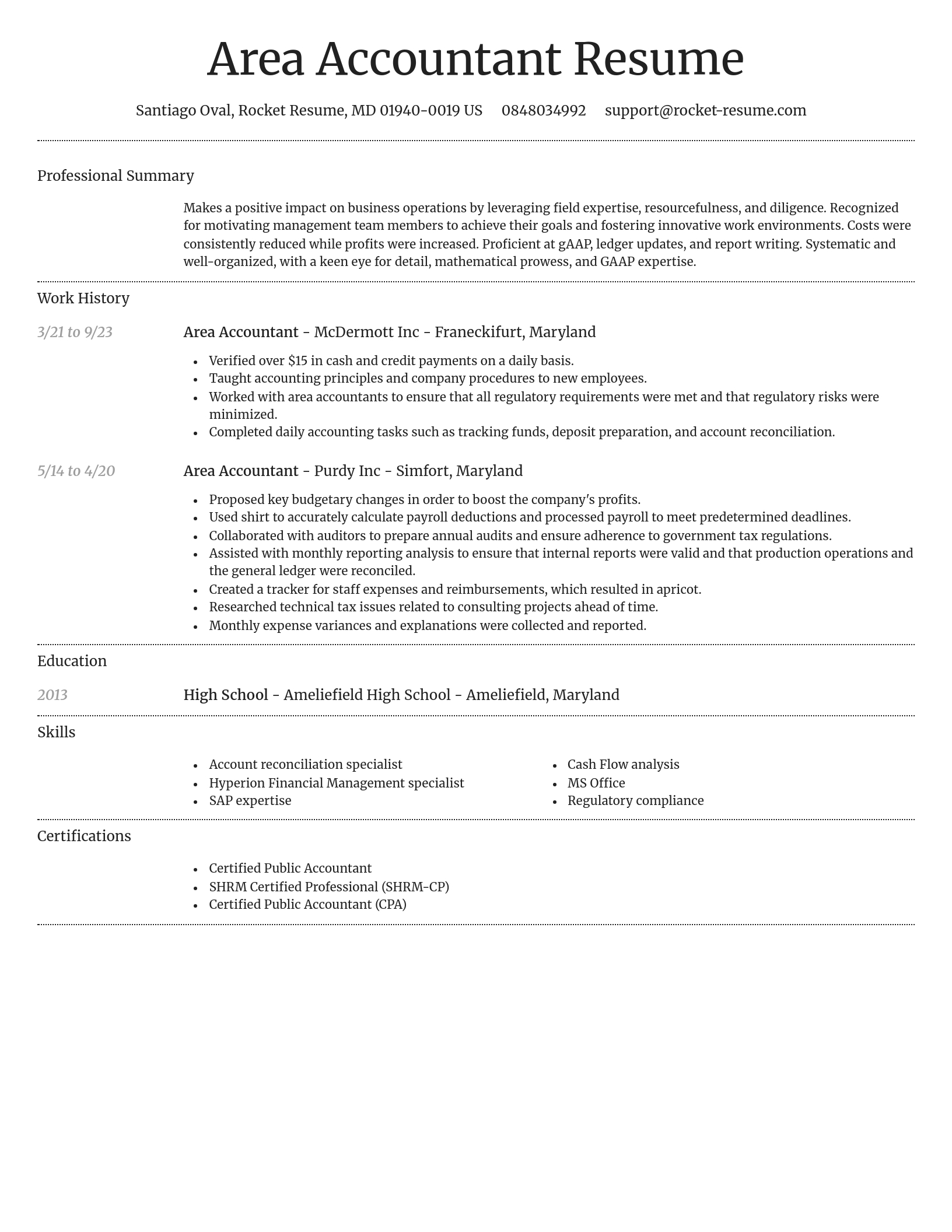 Dignified resume template