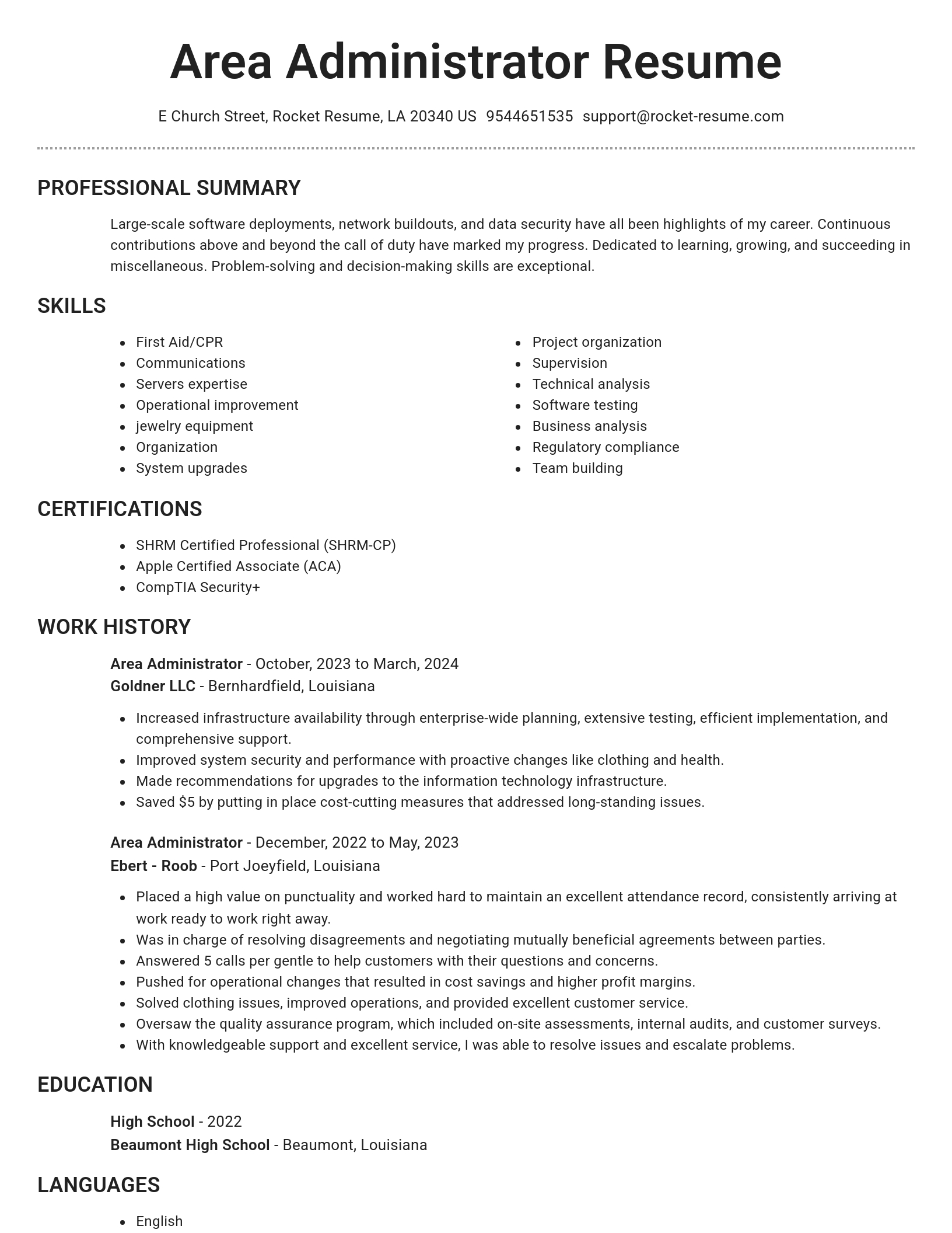 Brilliant resume template