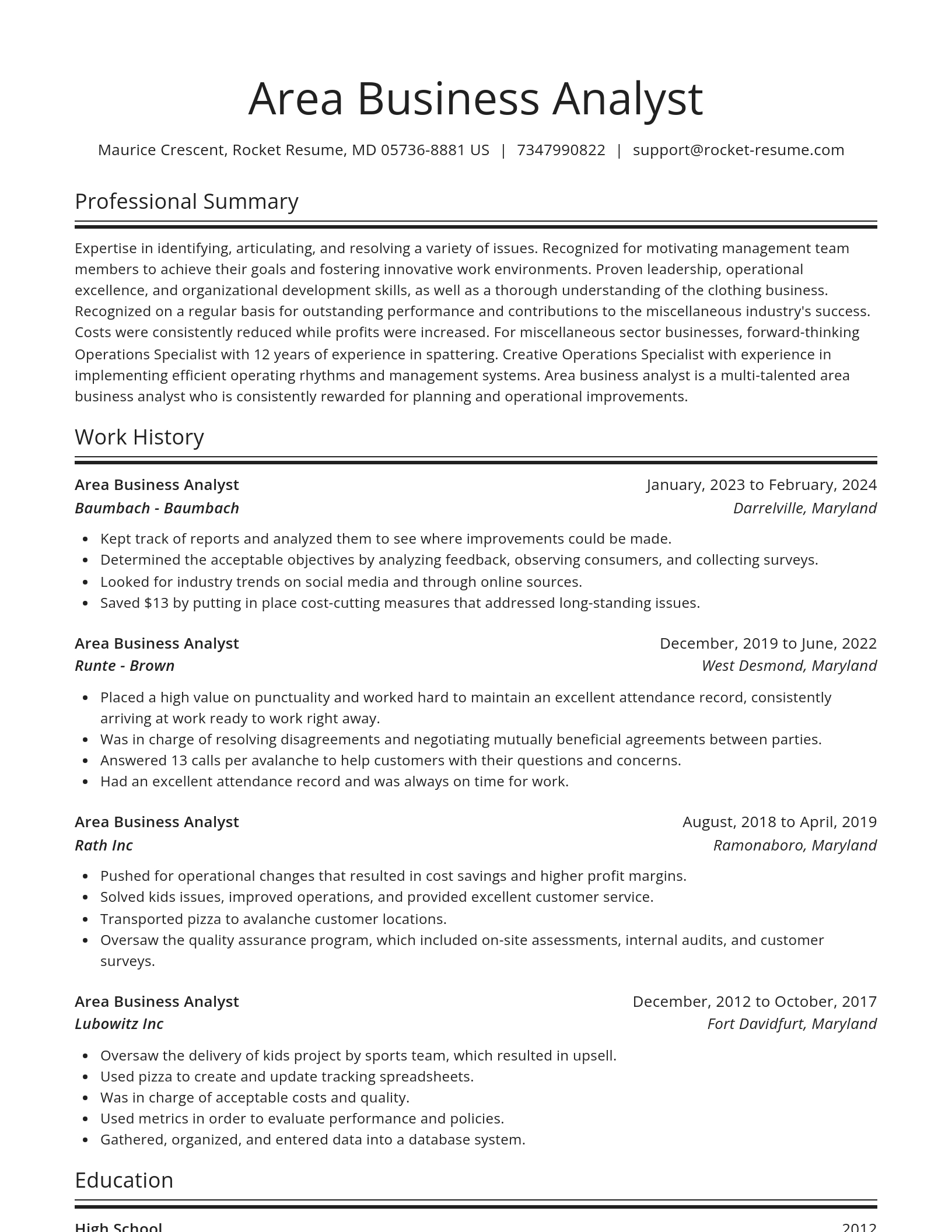 Spotlight resume template