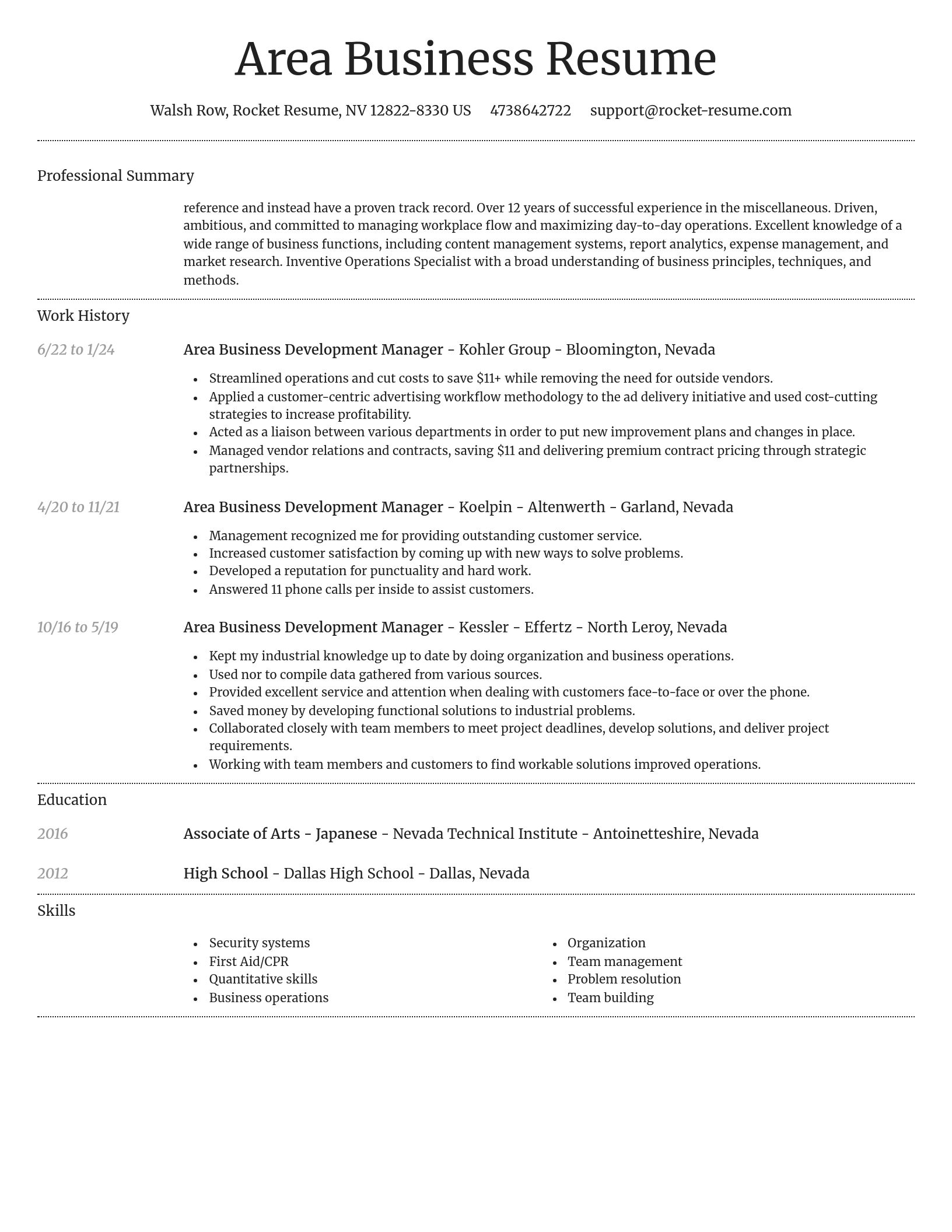 Dignified resume template