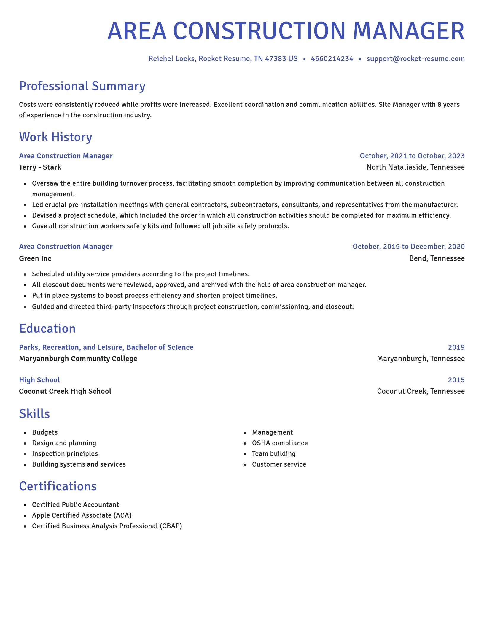Novel resume template