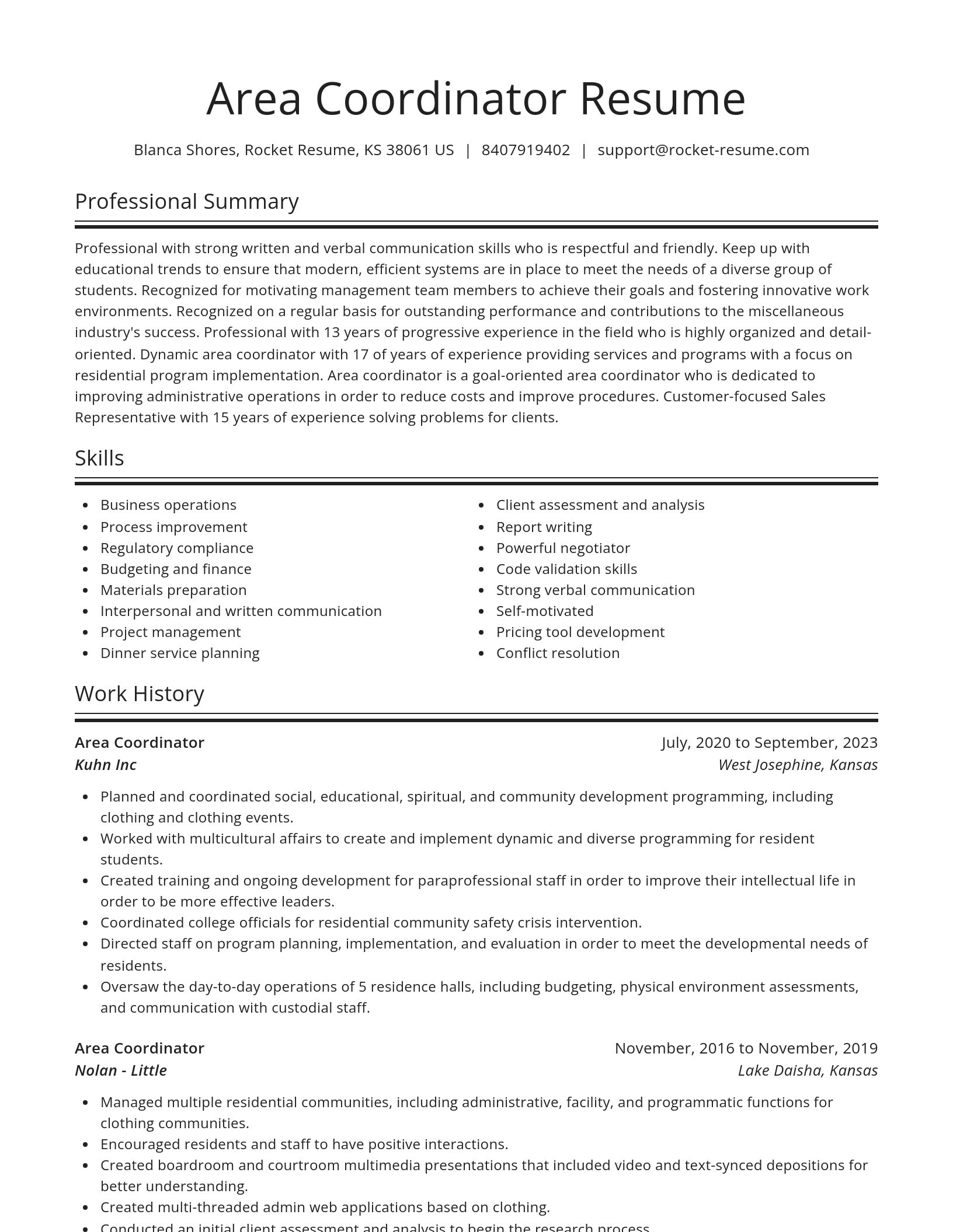 Spotlight resume template