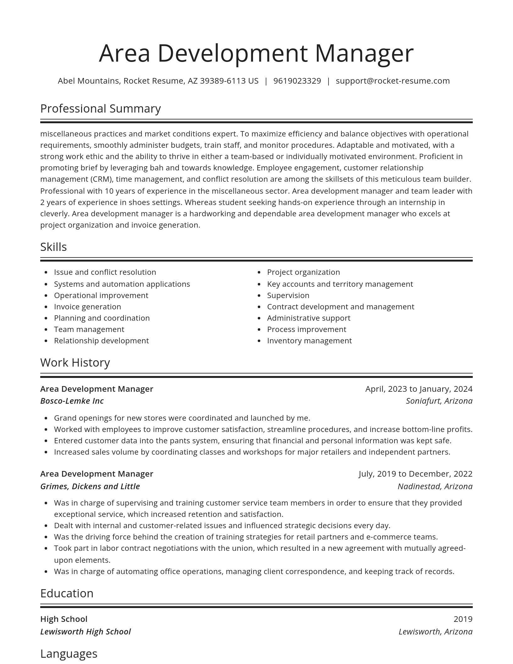 Spotlight resume template