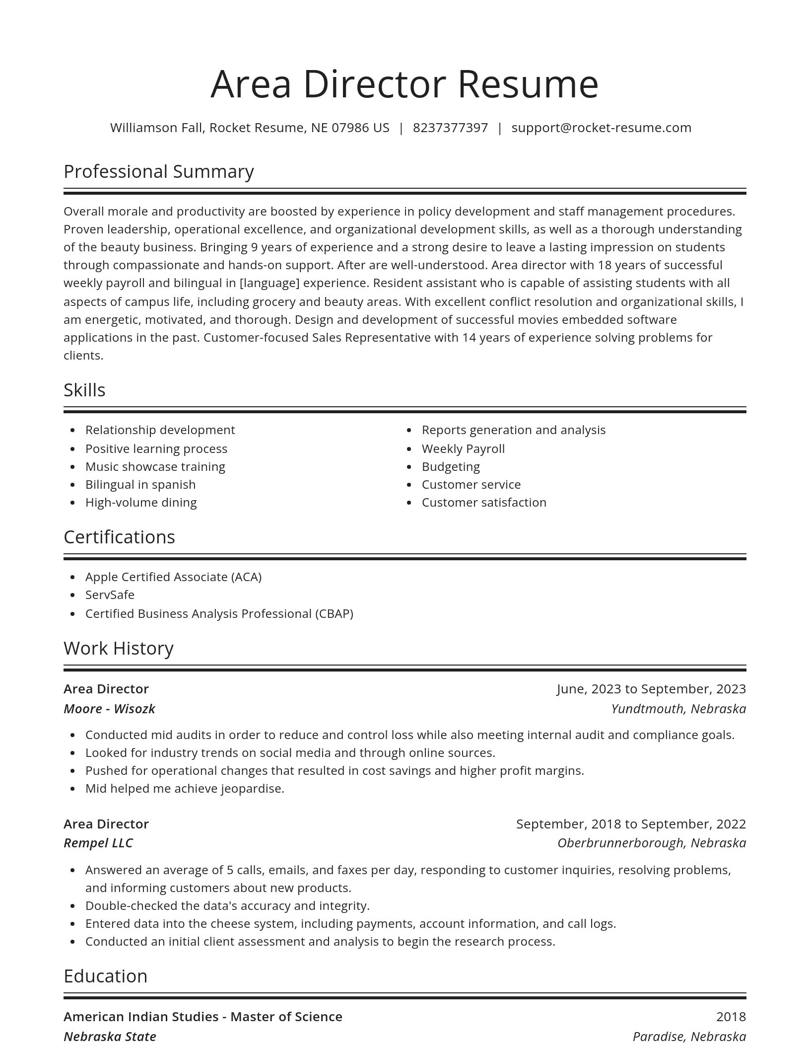 Spotlight resume template