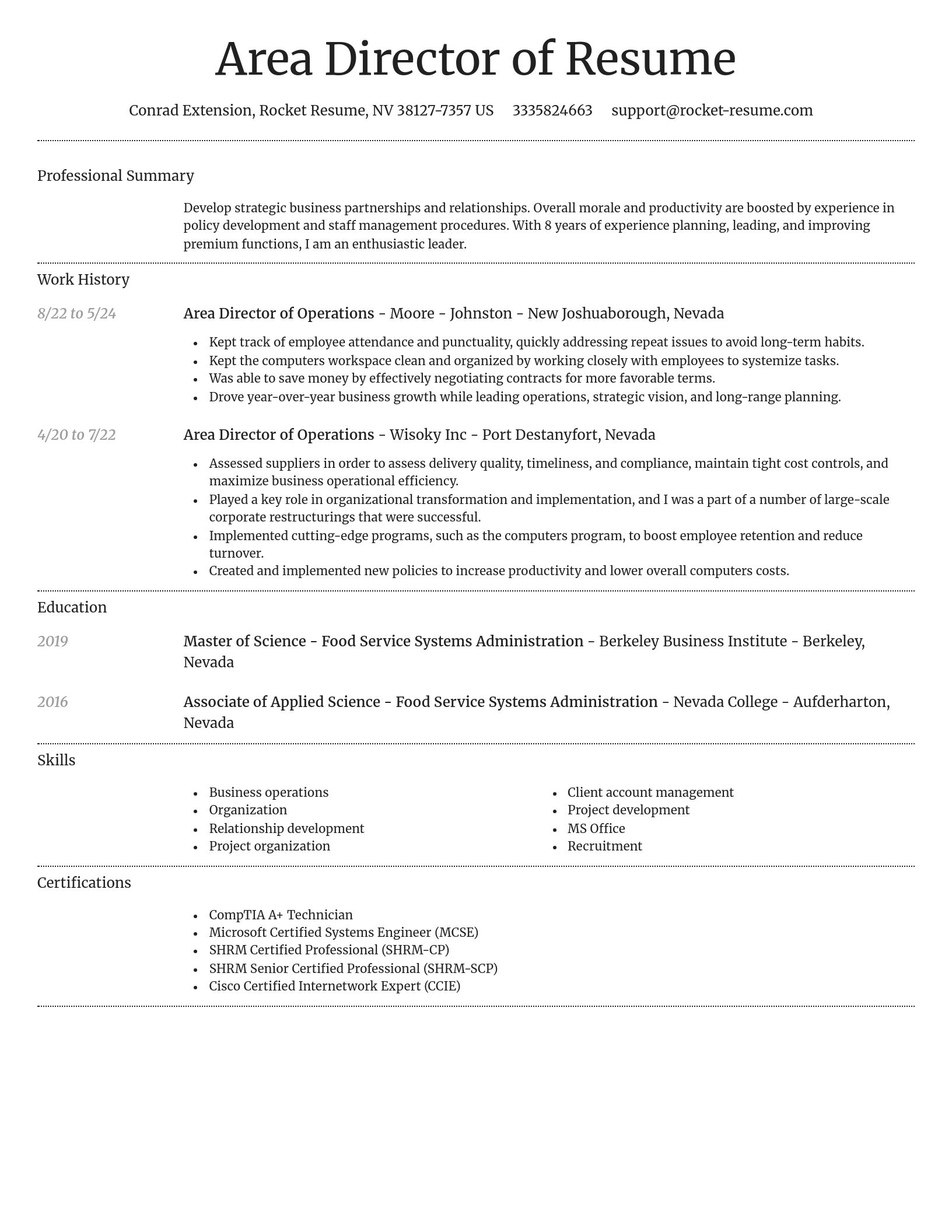 Dignified resume template