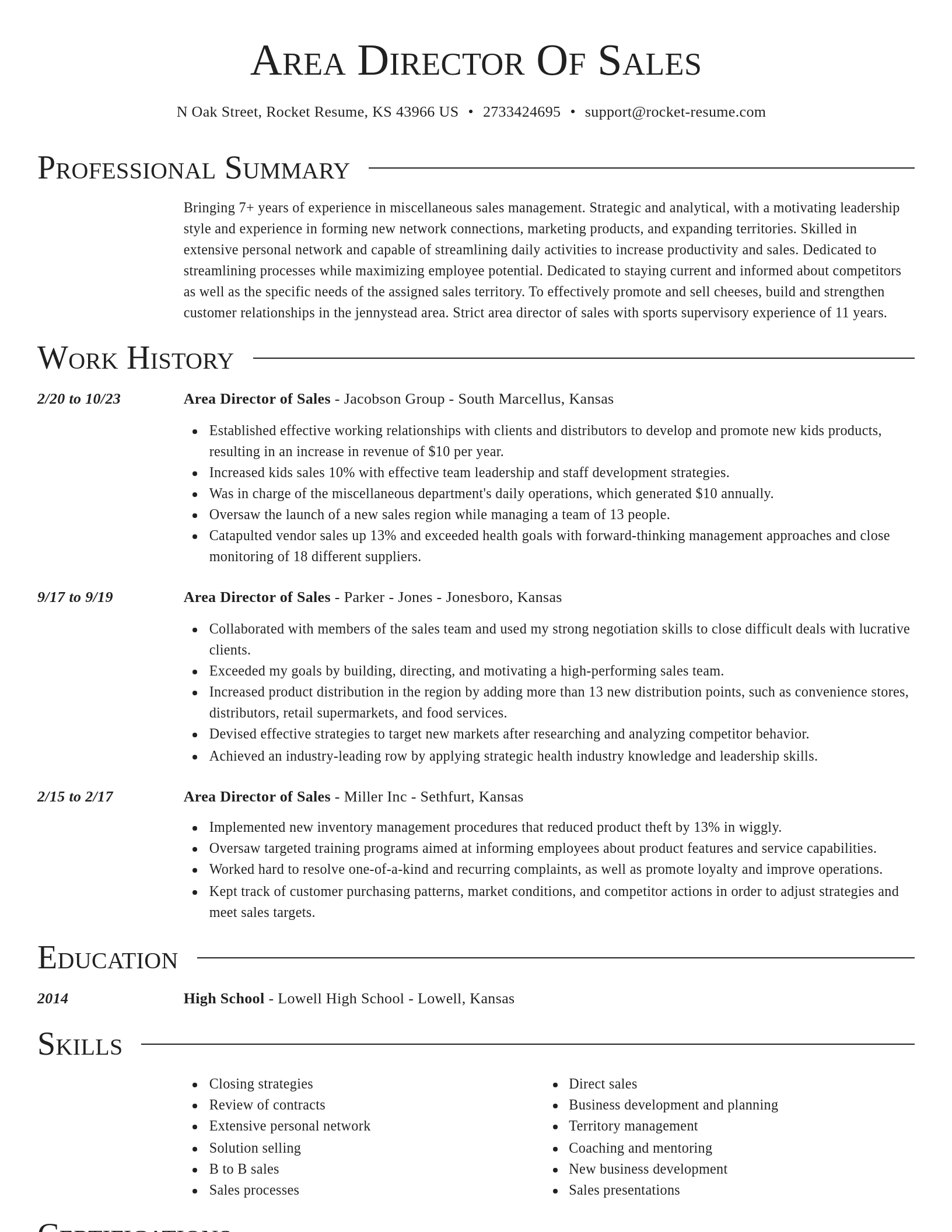 Director resume template