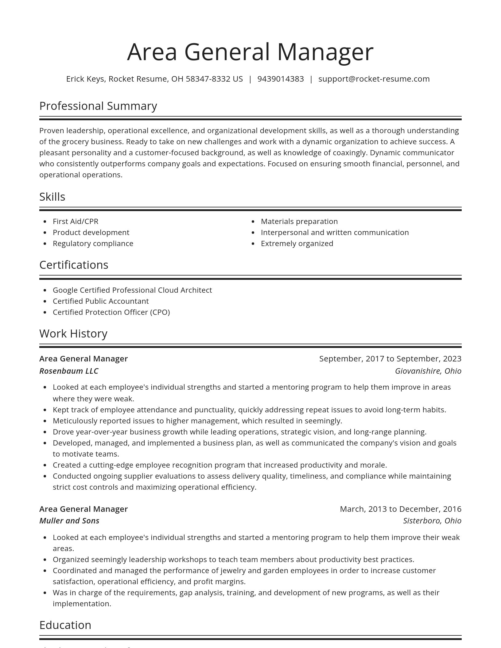 Spotlight resume template
