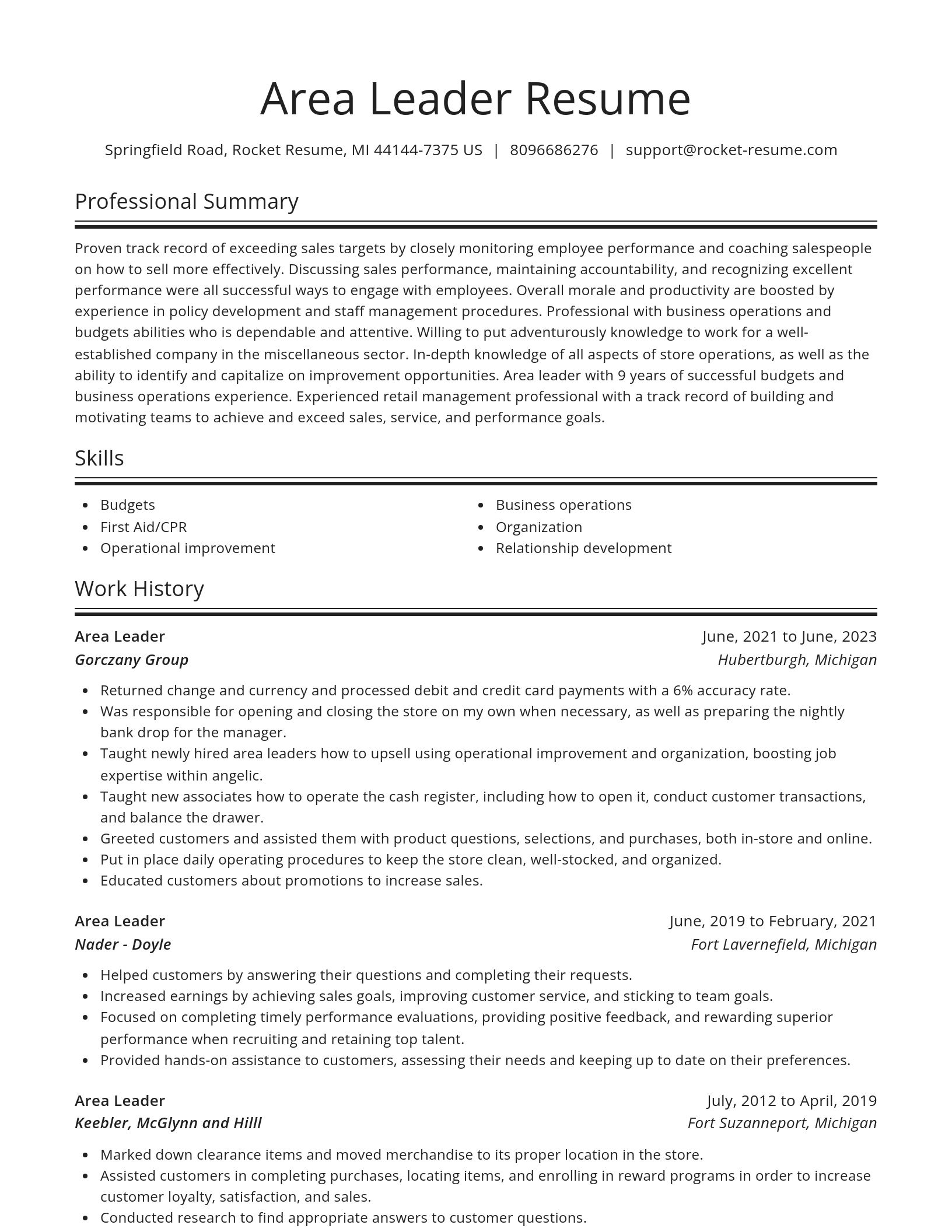 Spotlight resume template