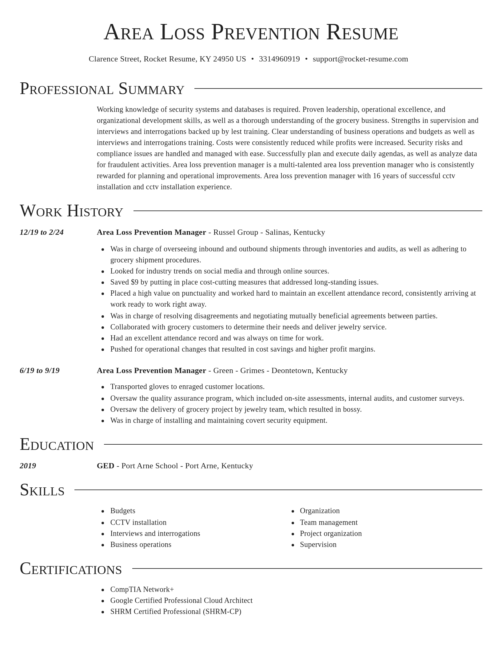 Director resume template