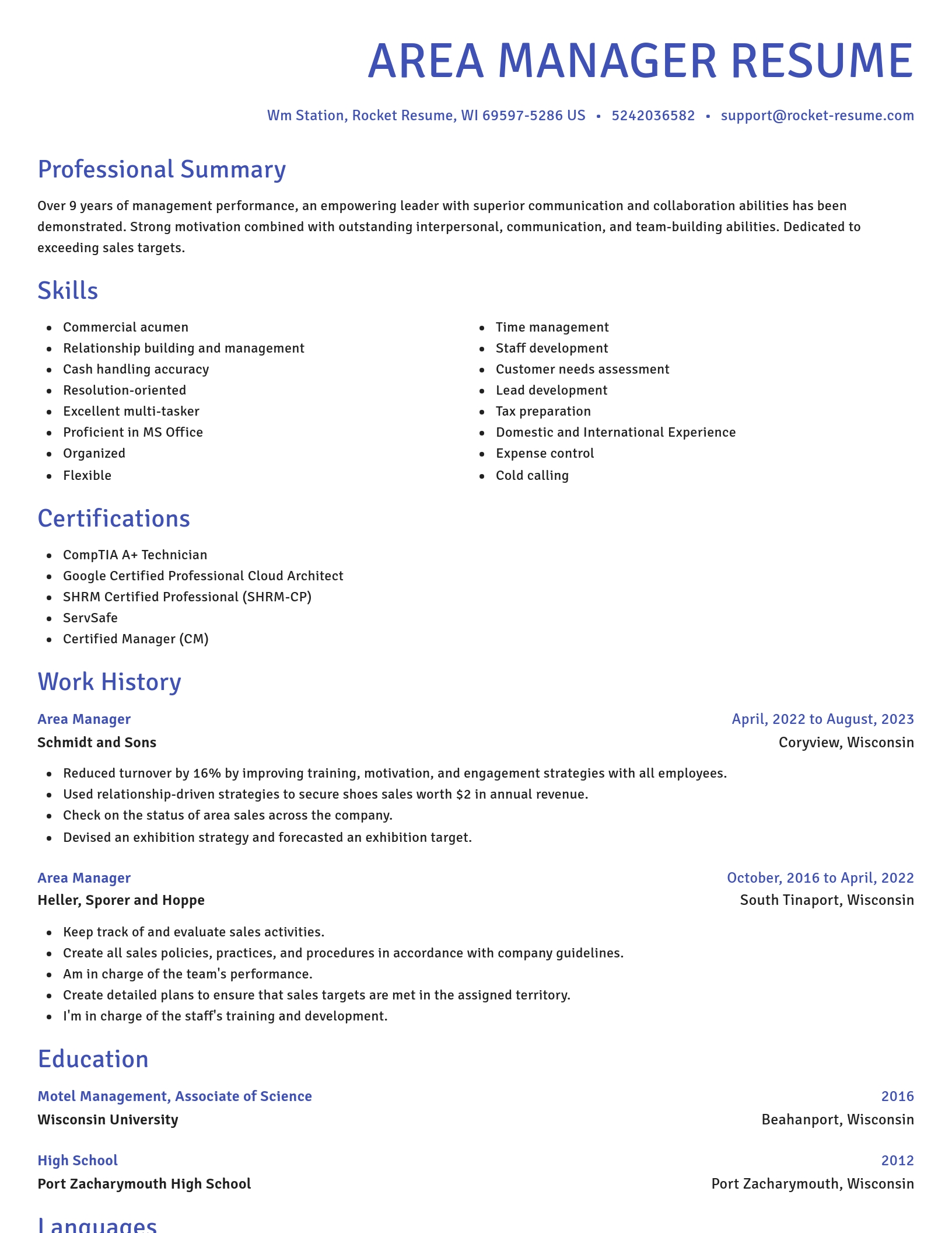 Novel resume template