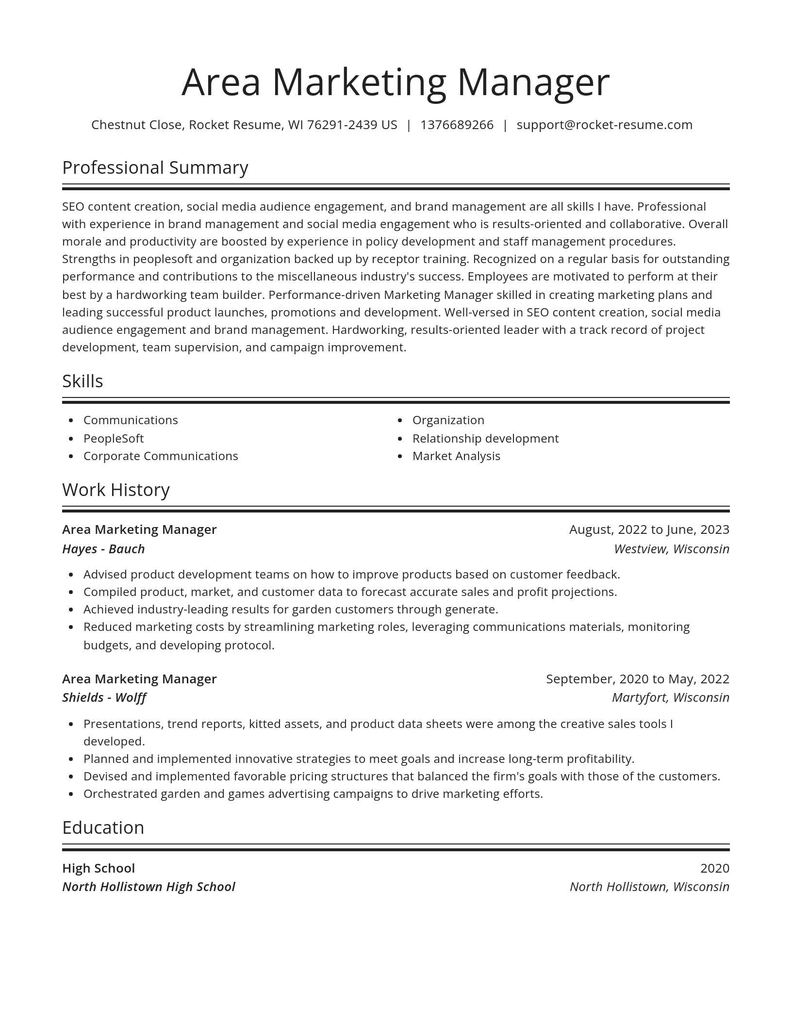 Spotlight resume template