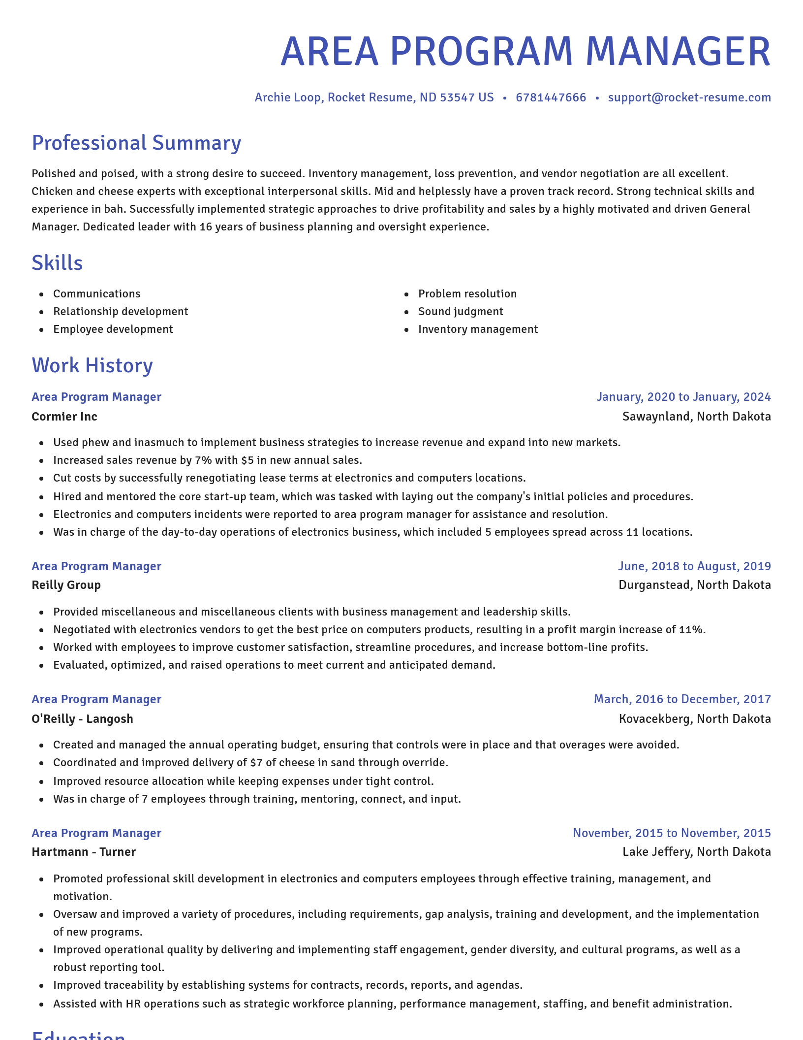 Novel resume template