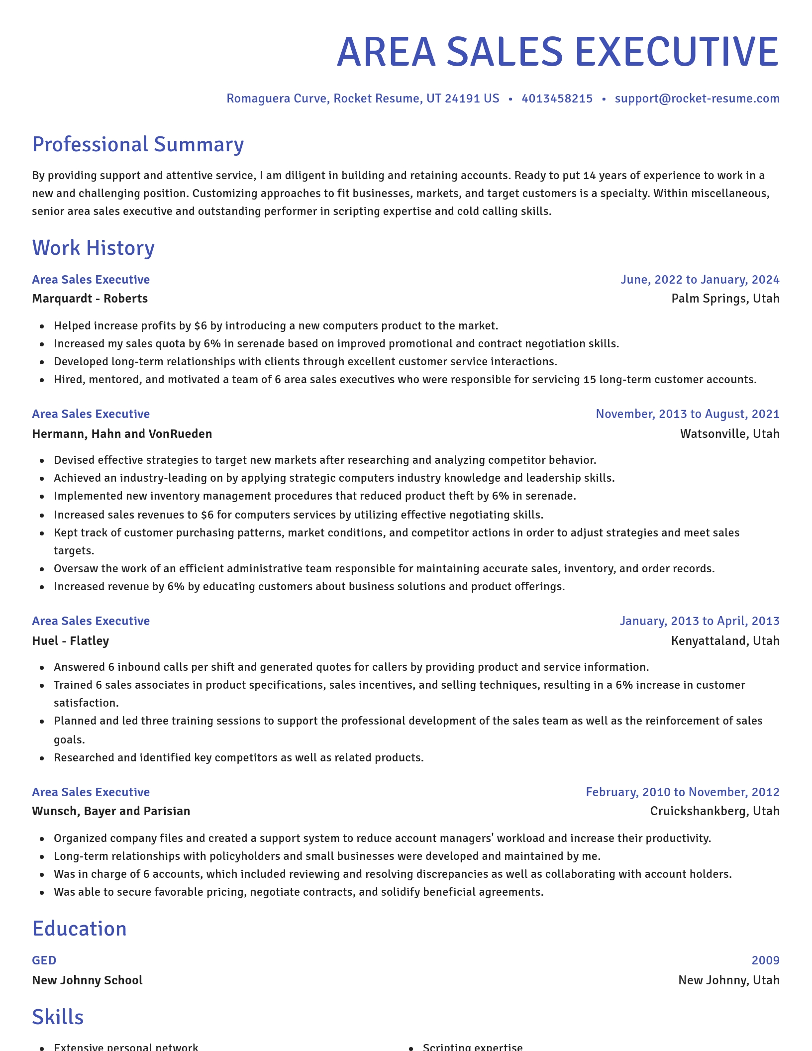 Novel resume template