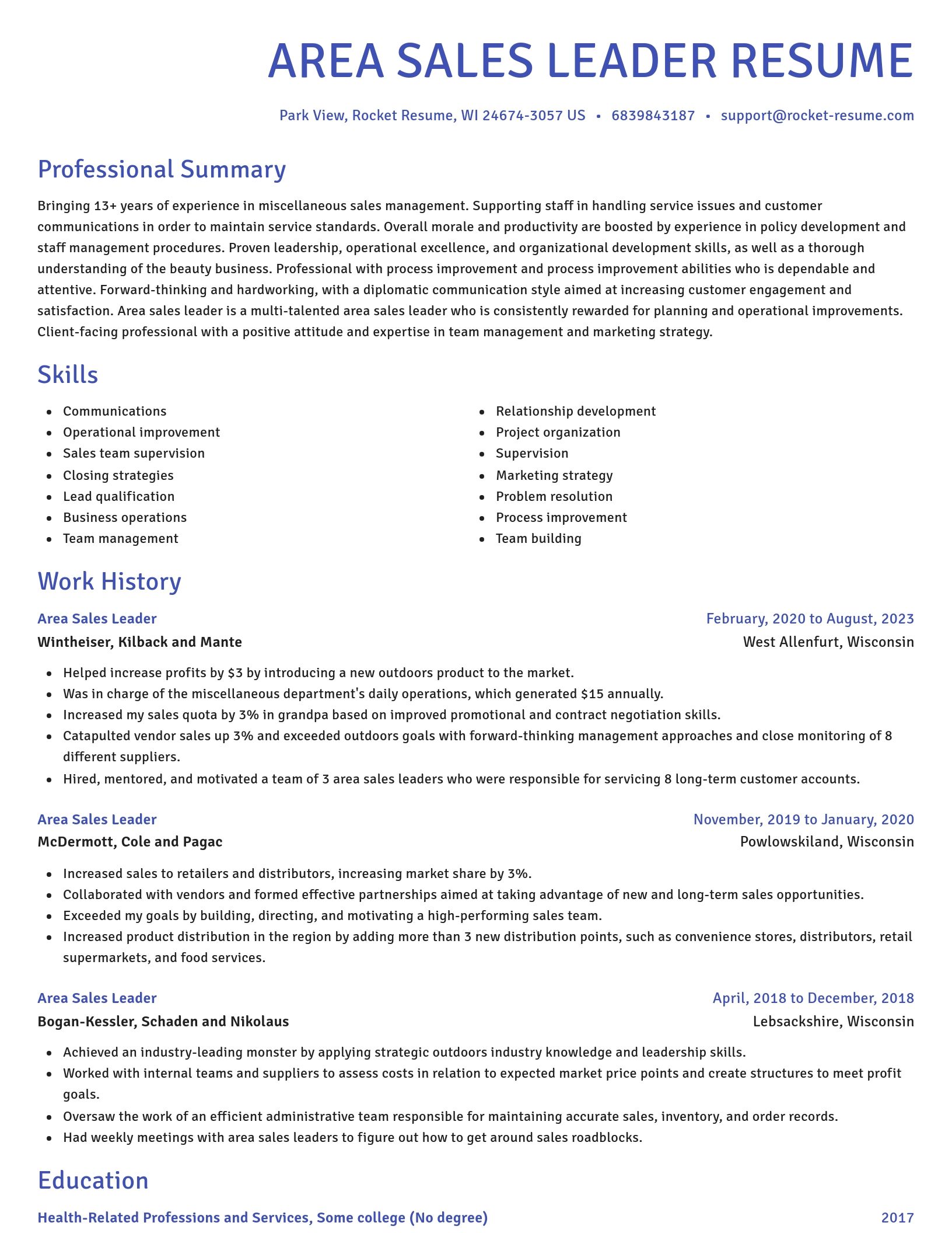 Novel resume template