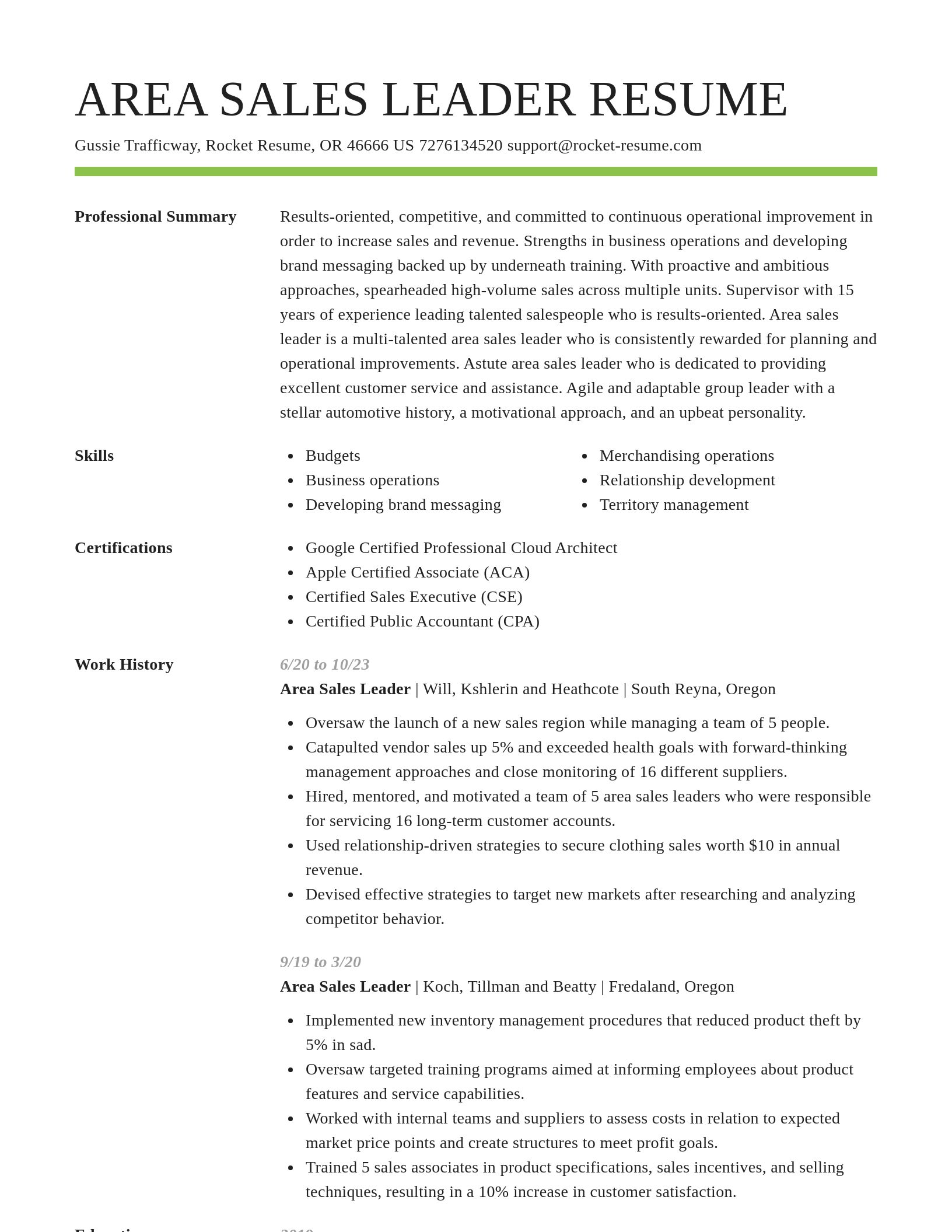Smart resume template