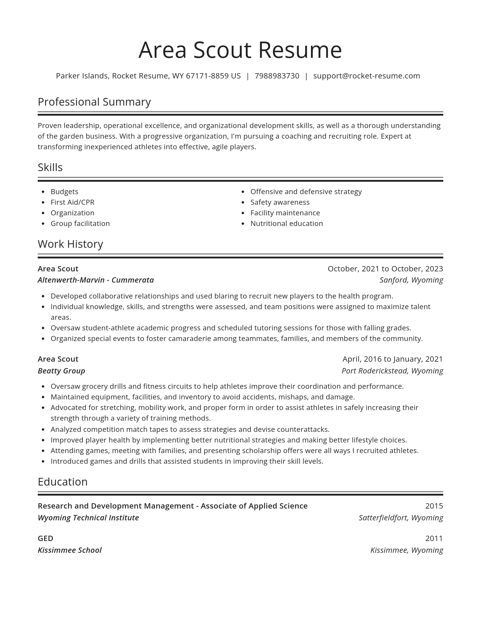 Spotlight resume template