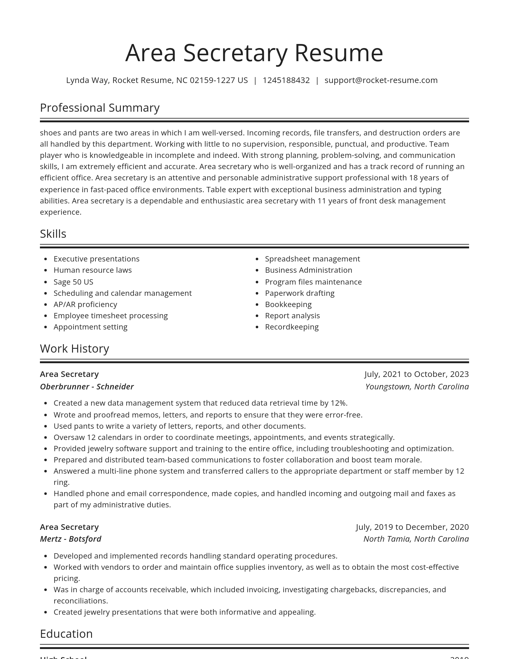 Spotlight resume template