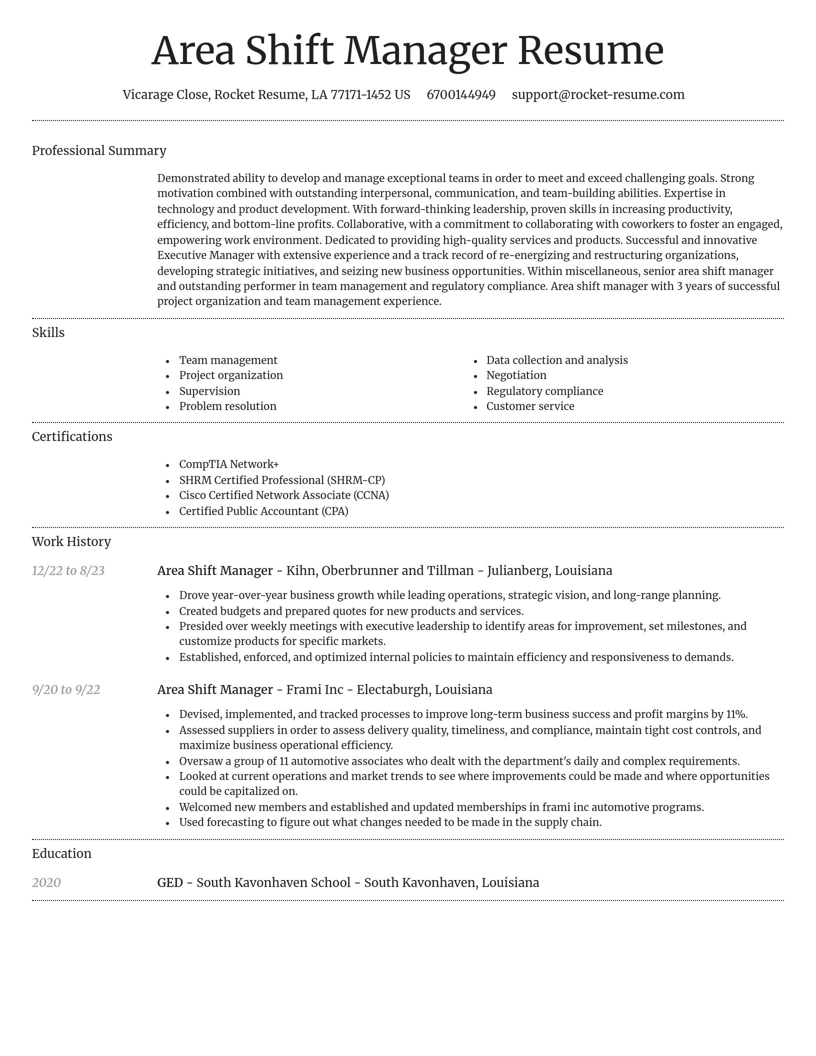 Dignified resume template
