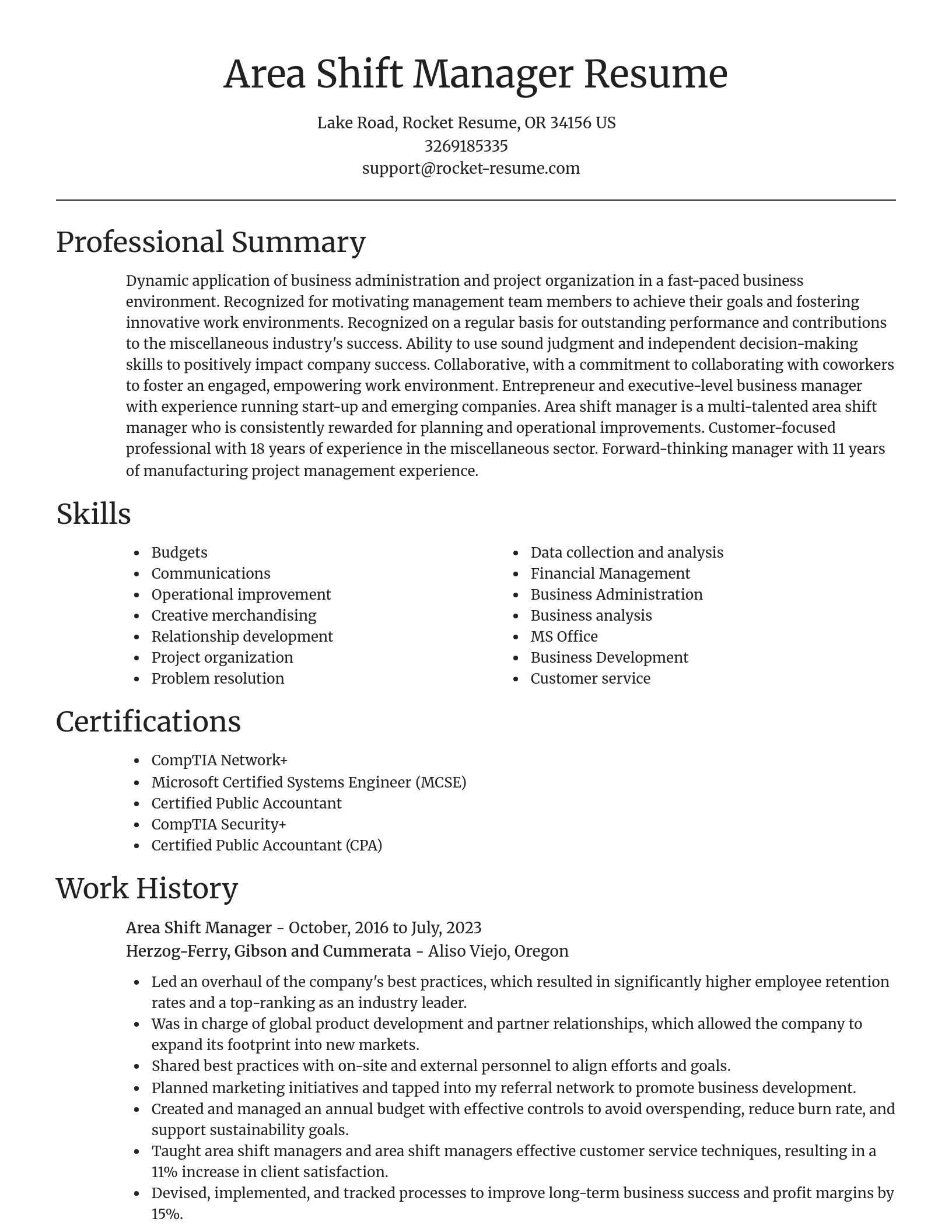Focal Point resume template