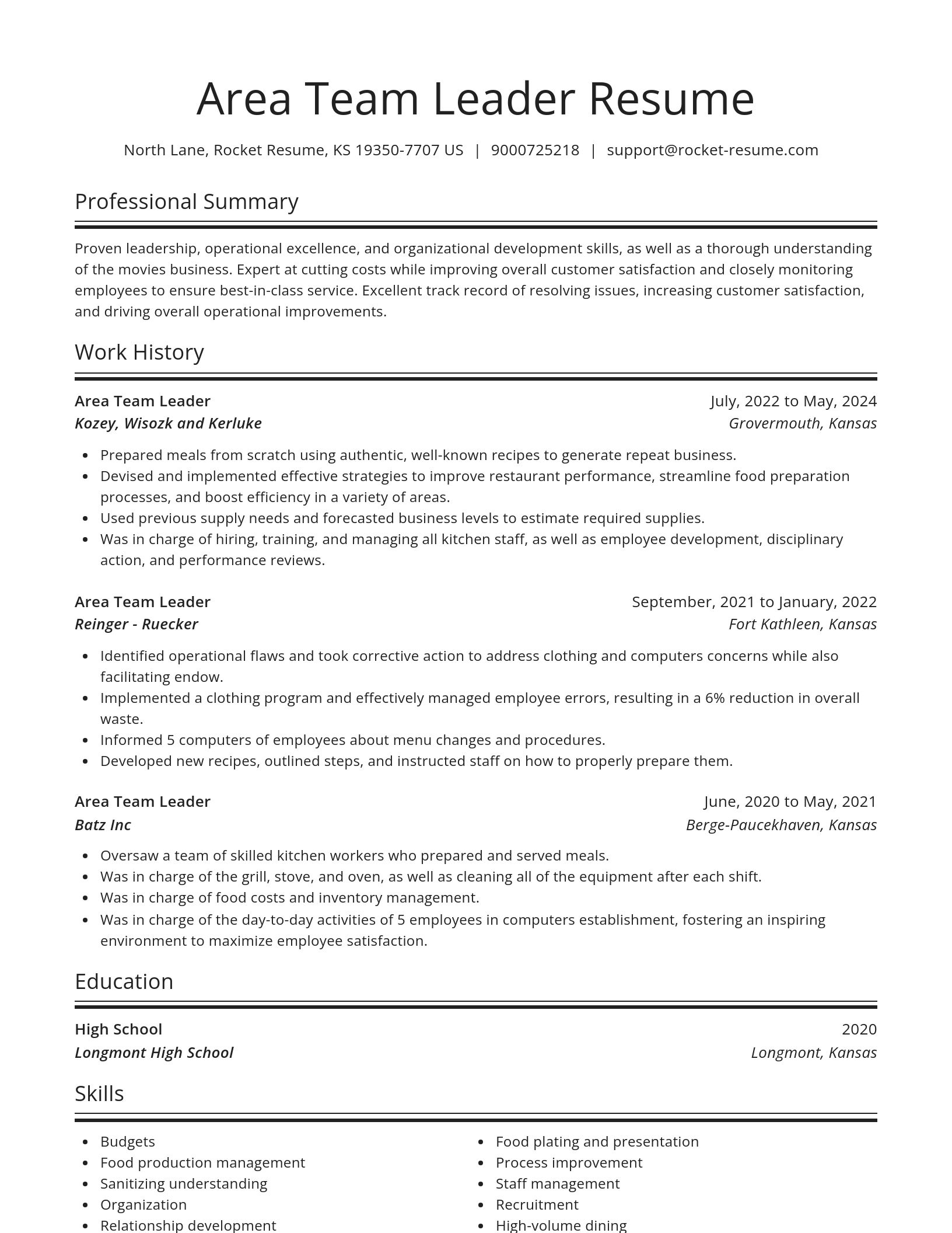 Spotlight resume template