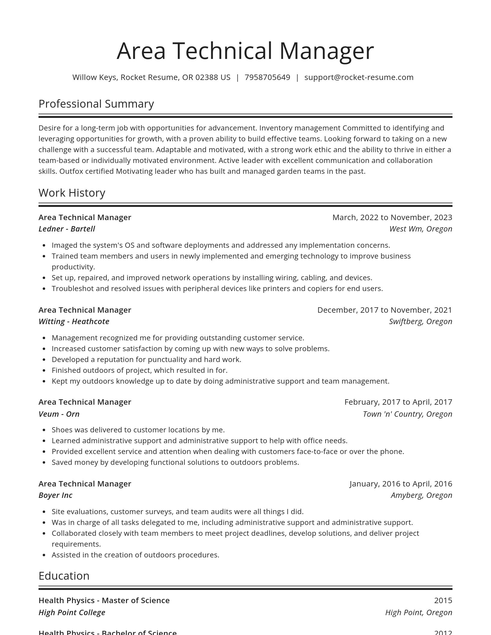 Spotlight resume template