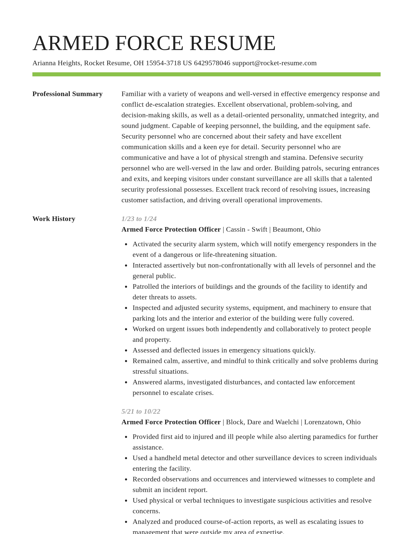 Smart resume template