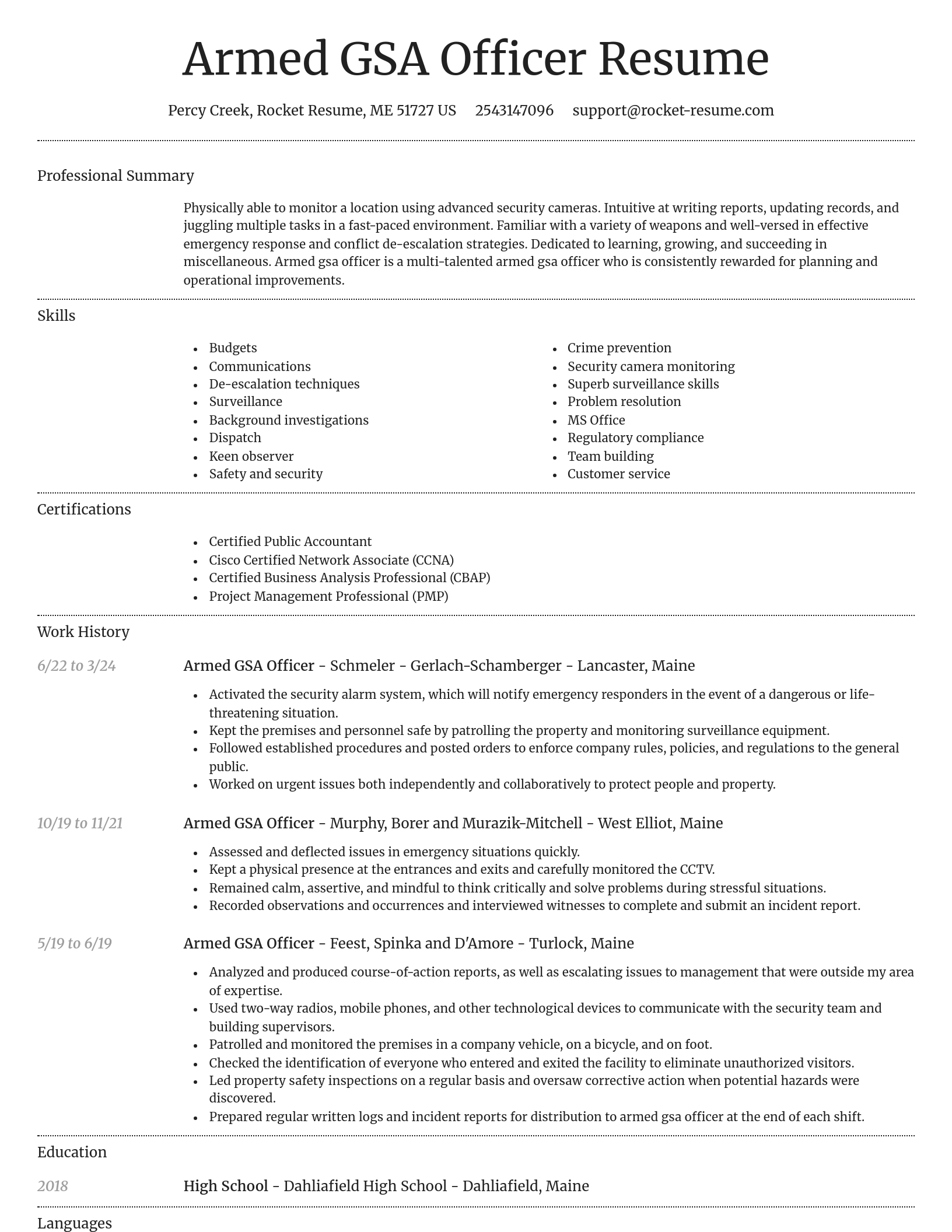 Dignified resume template
