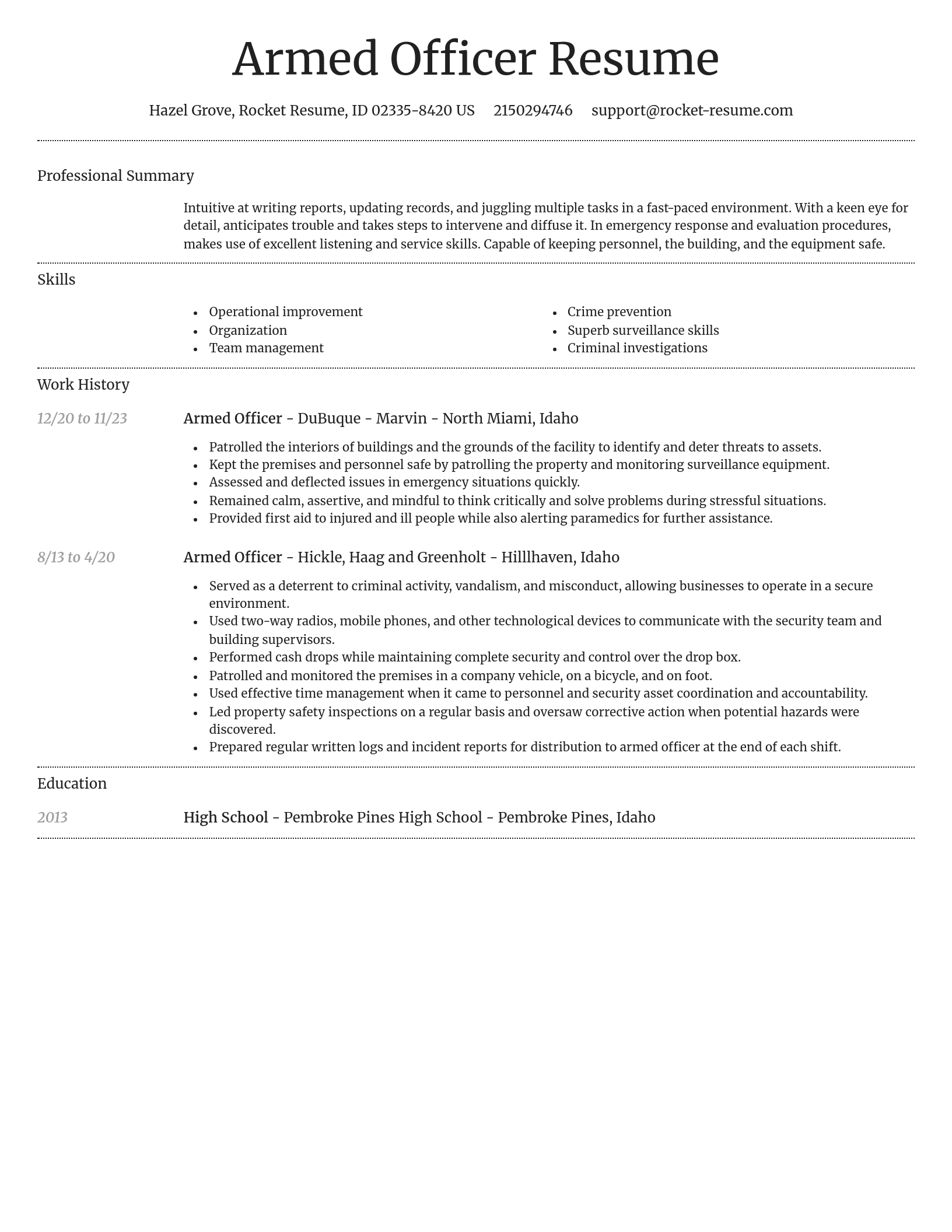 Dignified resume template