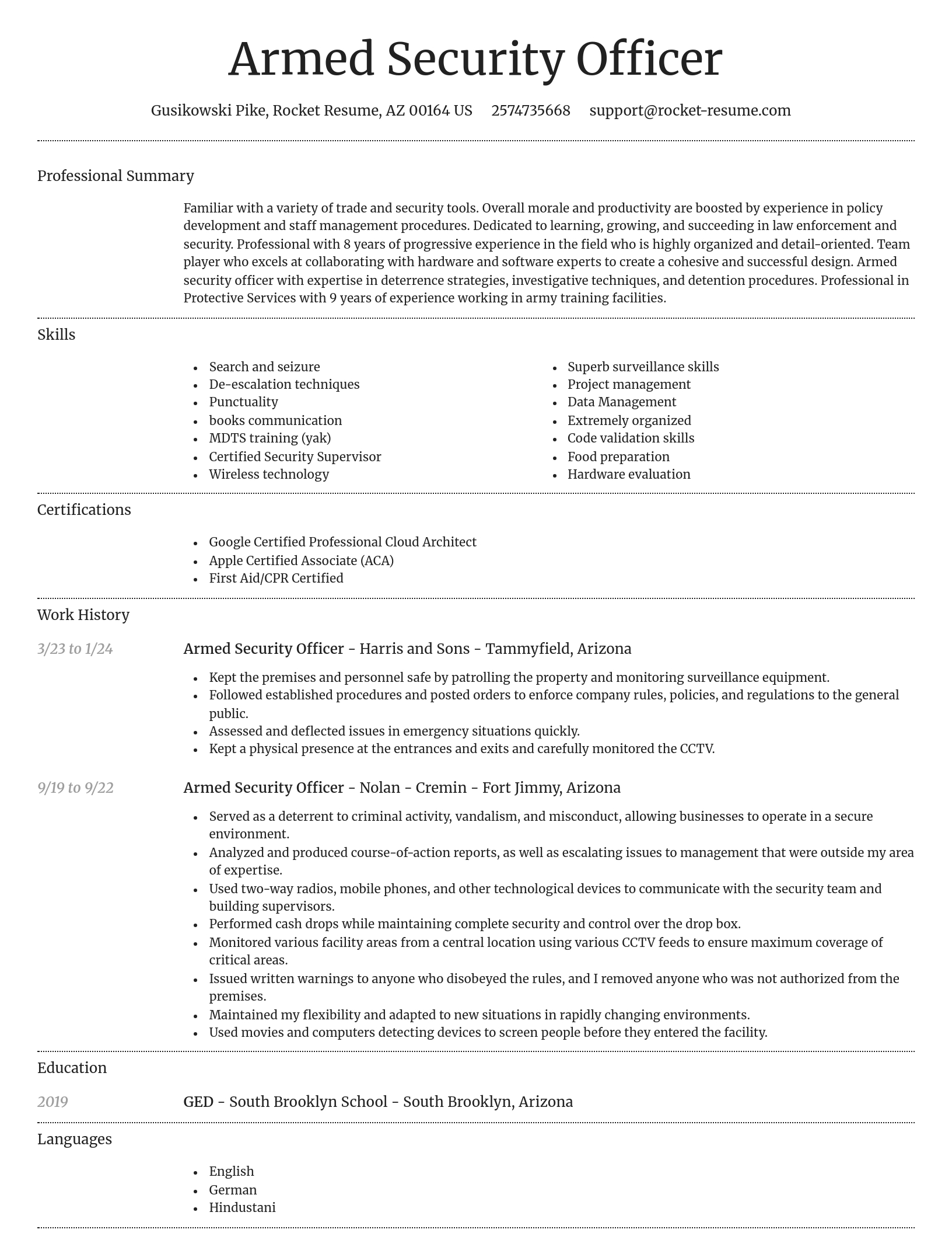 Dignified resume template