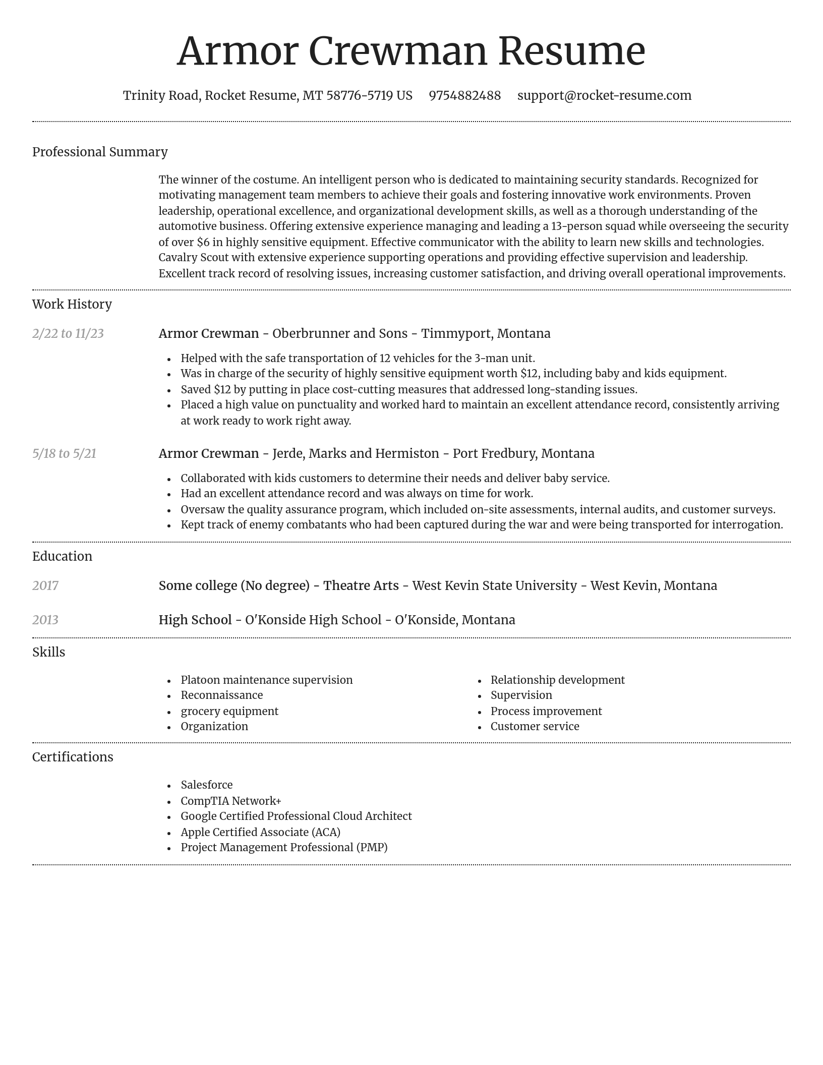 Dignified resume template