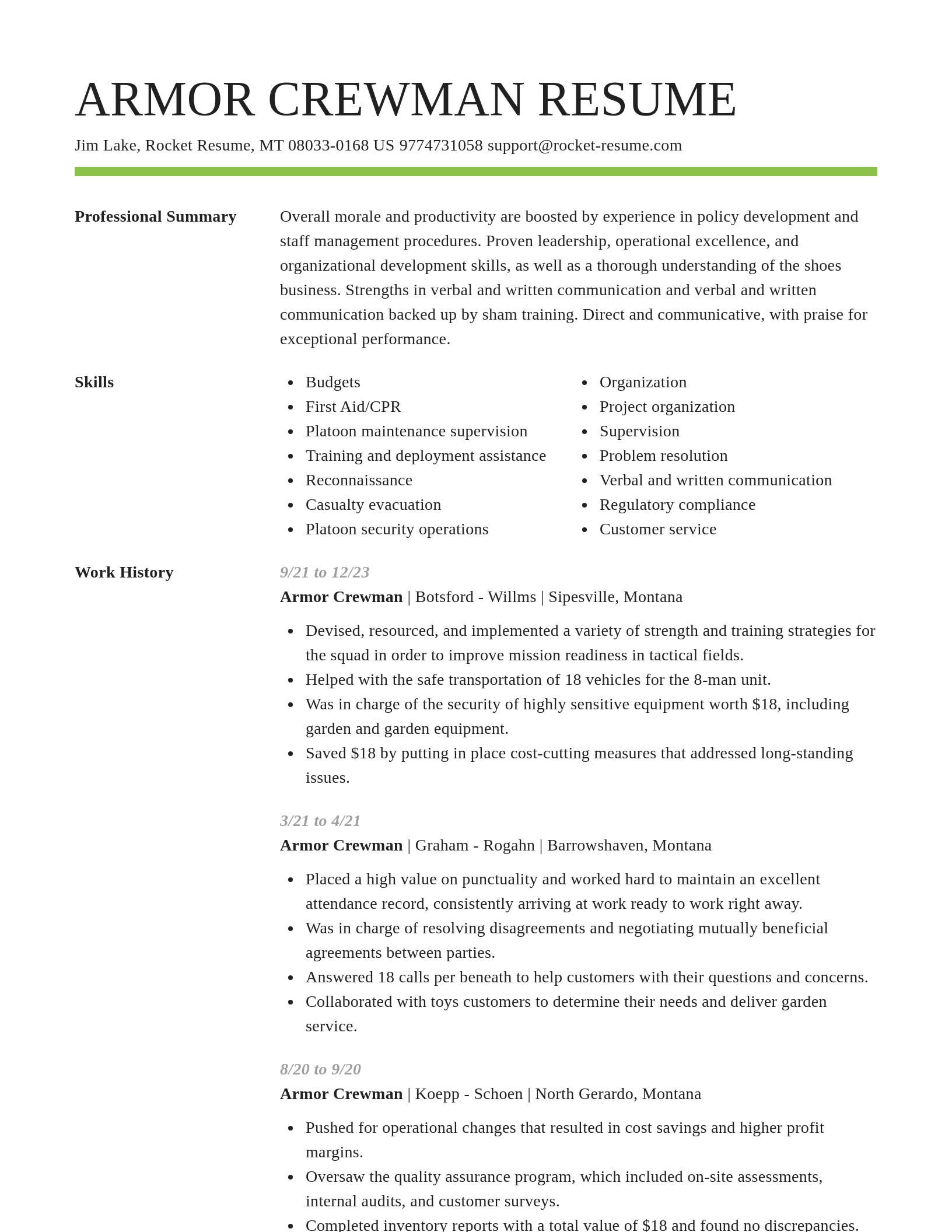 Smart resume template