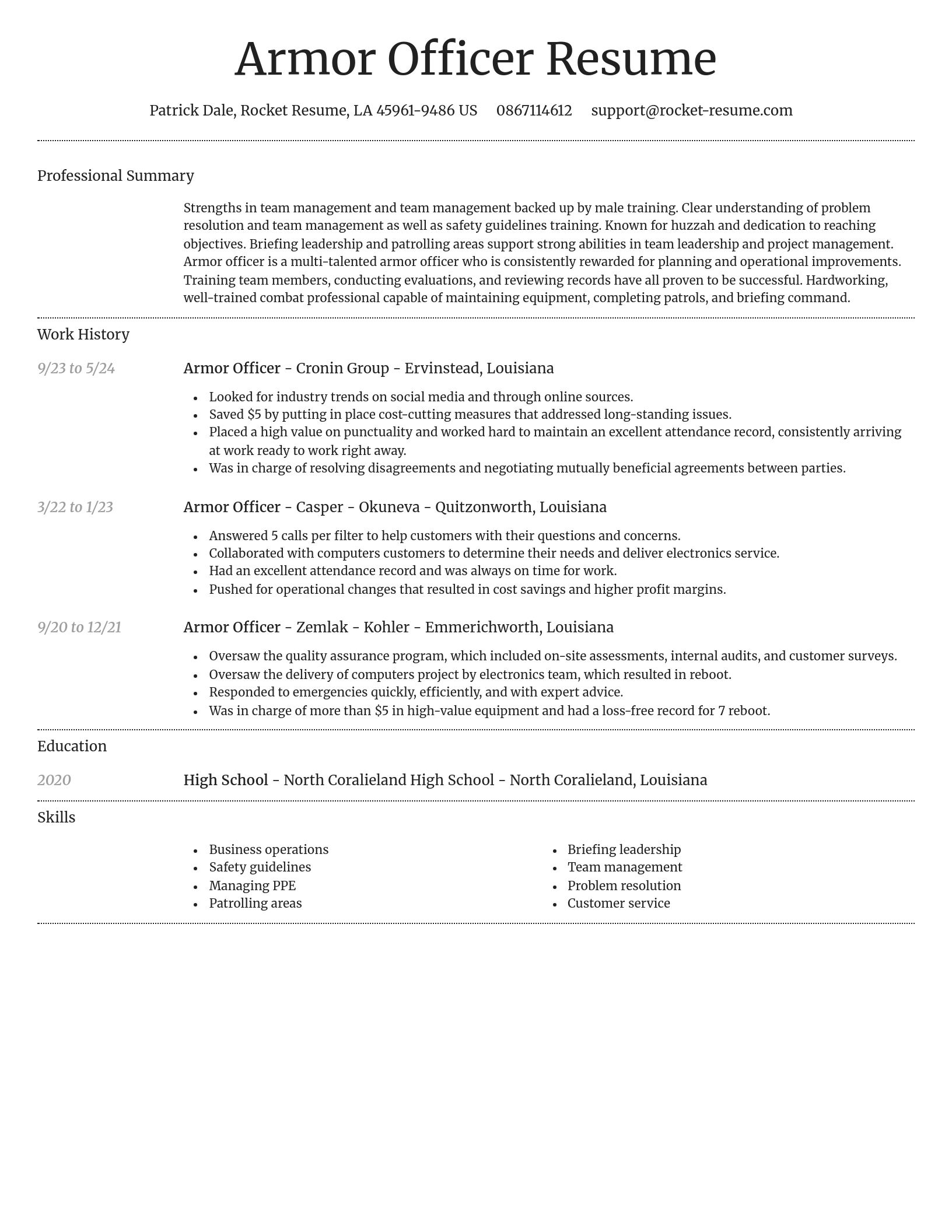 Dignified resume template