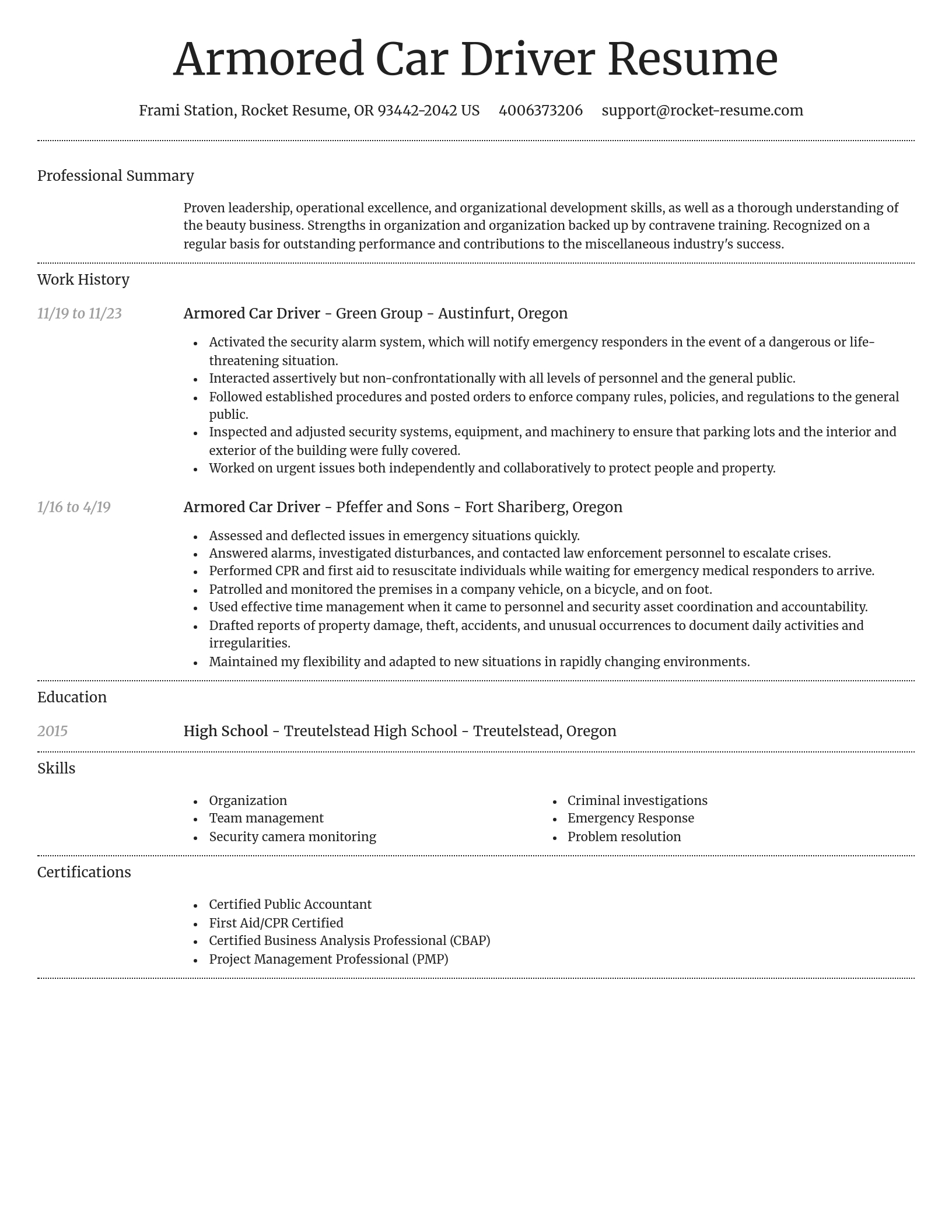 Dignified resume template