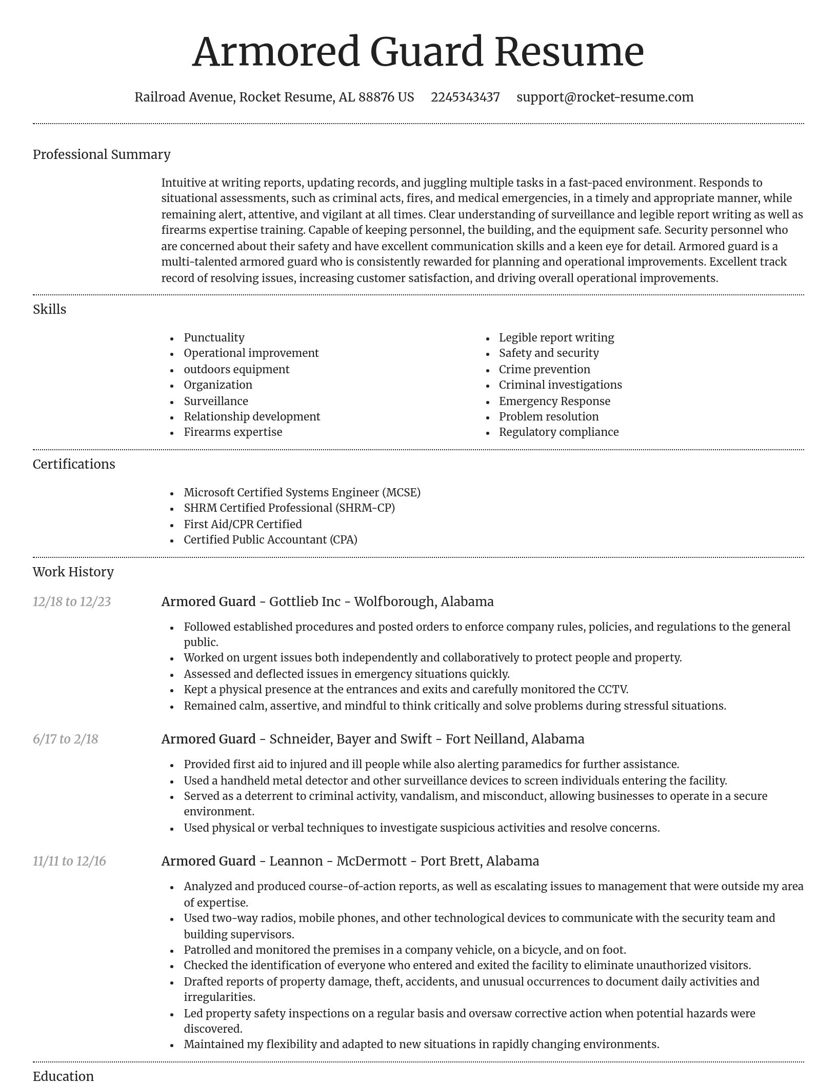 Dignified resume template